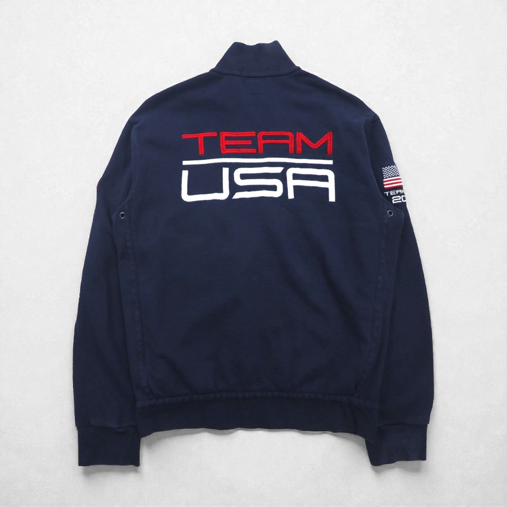 Polo by Ralph Lauren USA製 リバースウィーブ スウェット トラックジャケット ジャージ L ネイビー
