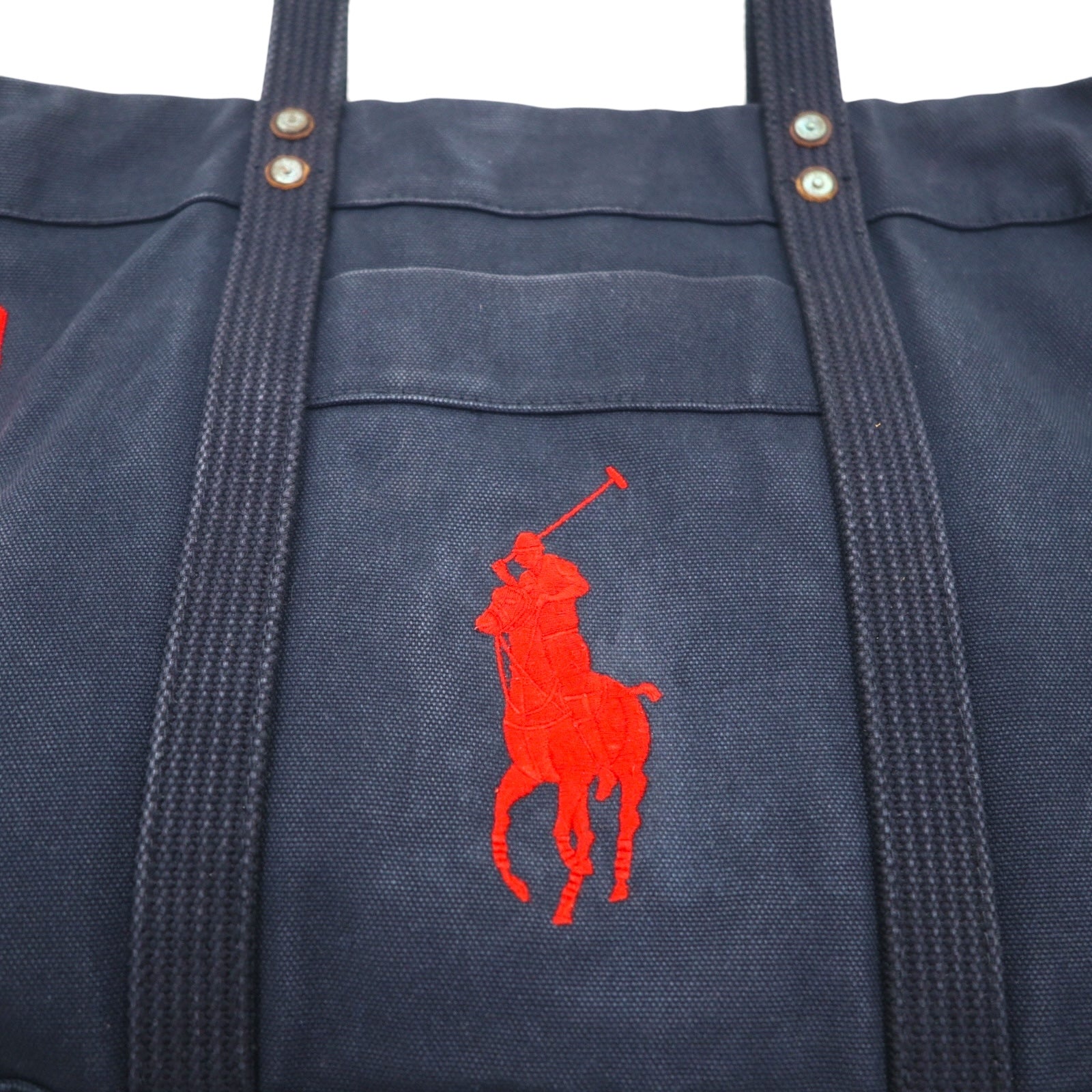 POLO RALPH LAUREN ビッグポニー 刺繍 キャンバス トートバッグ ネイビー