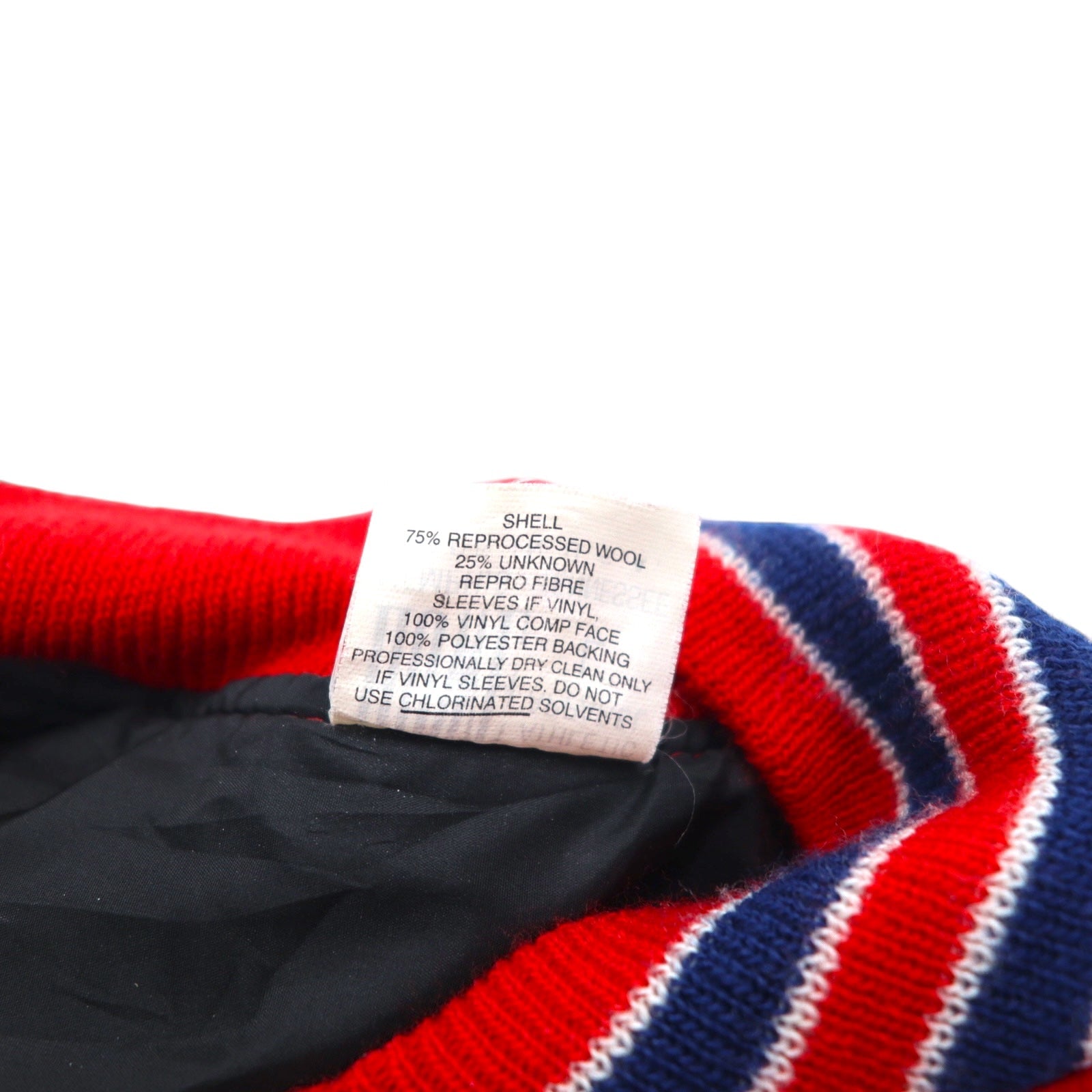 Giubbotto college HOWE ATHLETIC APPAREL in panno Melton, anni '80, Made in USA, taglia L, rosso, in lana, con stemmi applicati