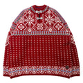 DALE OF NORWAY Maglione in lana tirolese made in Norway, taglia L, rosso, motivo norvegese, oversize DLN9568