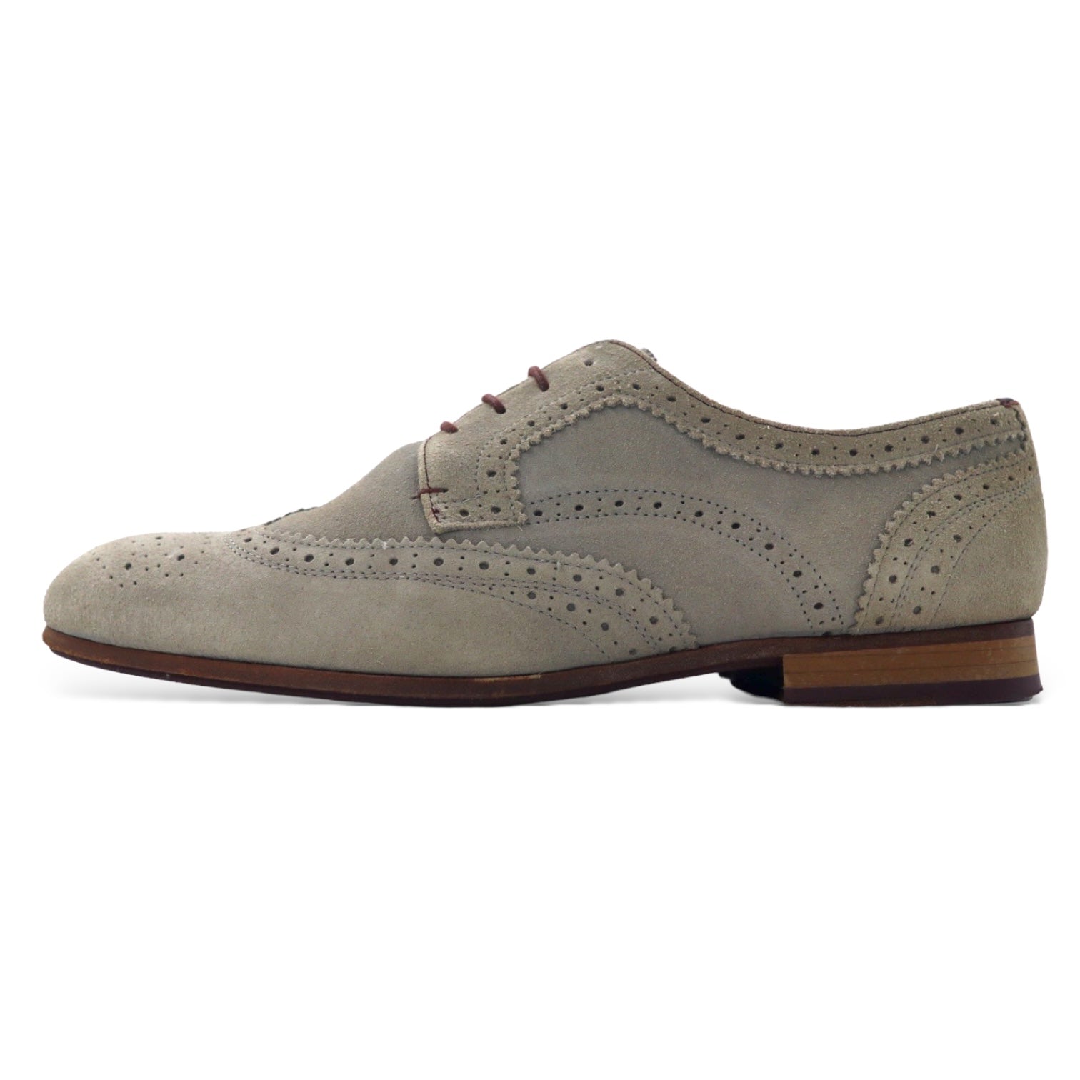 TED BAKER Scarpe eleganti wingtip 27.5cm beige scamosciate in pelle