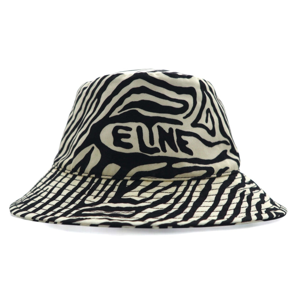 CELINE Cappello a secchiello stampa zebrata M bianco nero fantasia animalier Hedi Slimane 22AW 2AUV1979S
