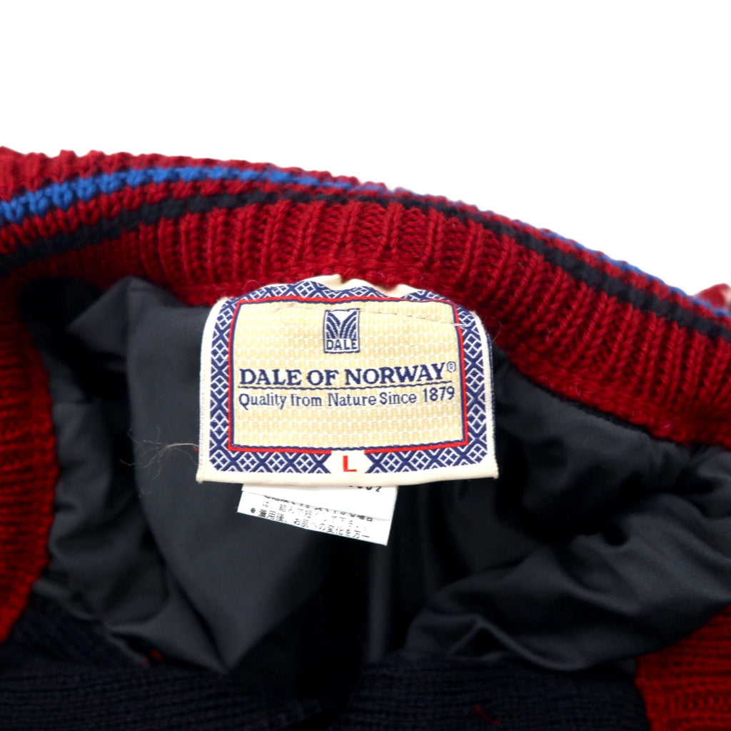 DALE OF NORWAY Maglione in lana tirolese made in Norway, taglia L, rosso, motivo norvegese, oversize DLN9568