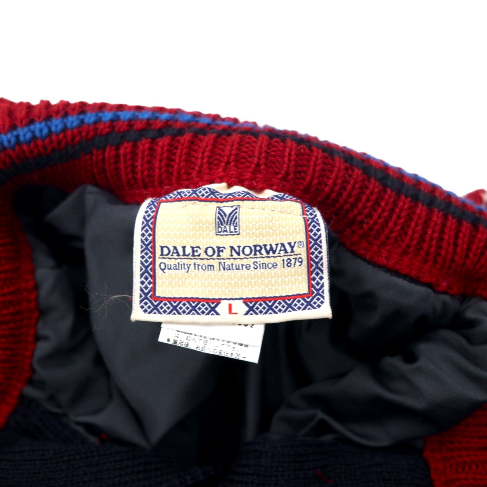 DALE OF NORWAY Maglione in lana tirolese made in Norway, taglia L, rosso, motivo norvegese, oversize DLN9568