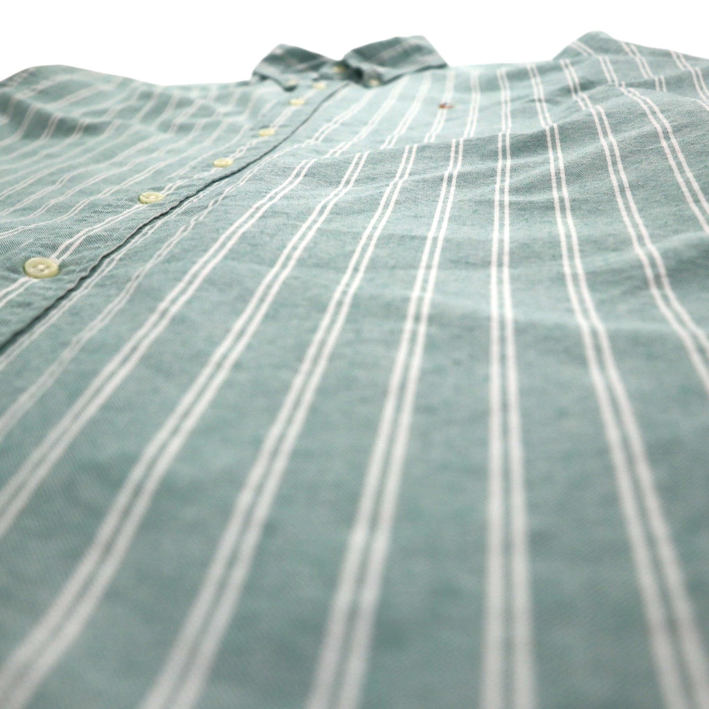 Ralph Lauren Anni '90 Camicia Oxford Button-down XL Verde a Righe Ricamo Pony