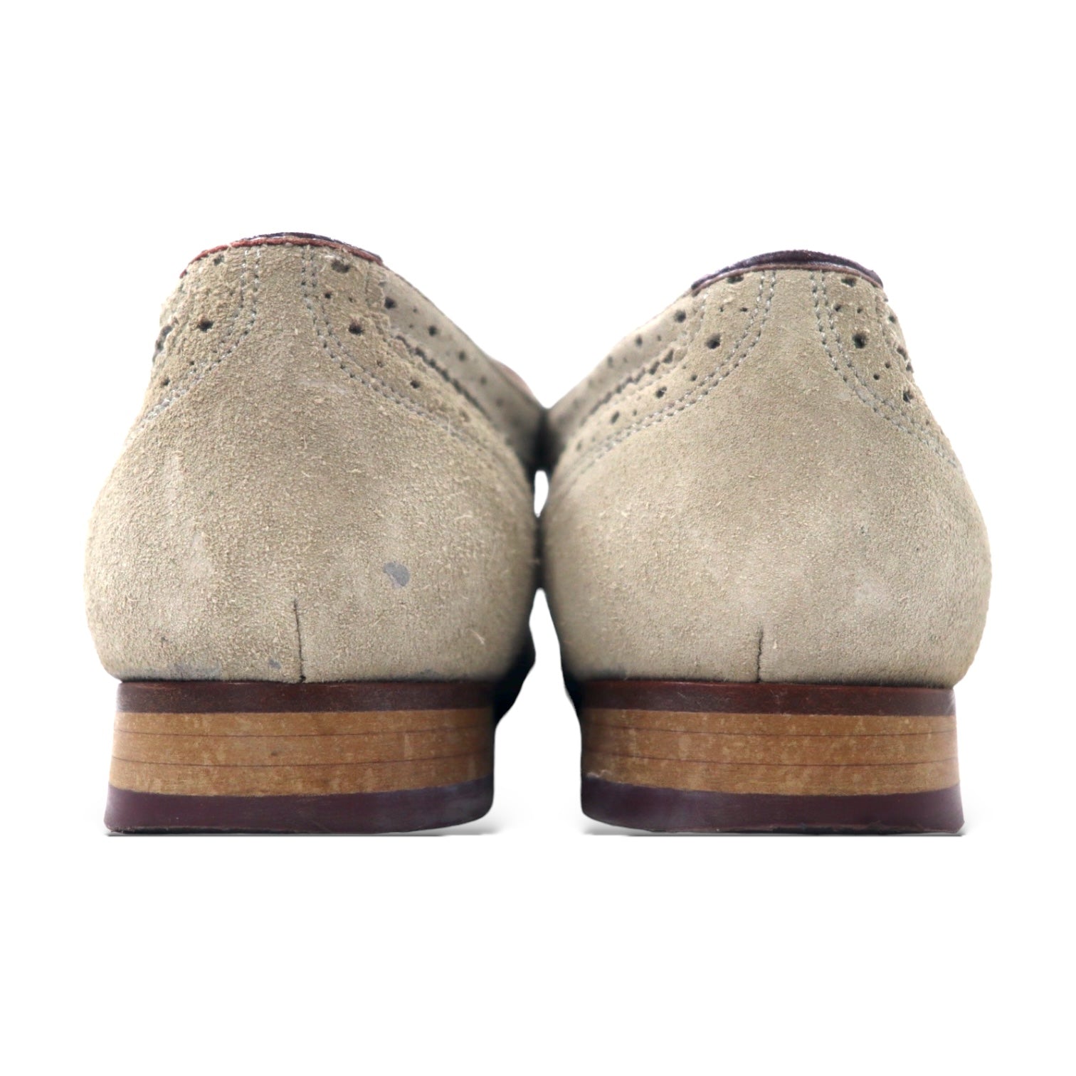 TED BAKER Scarpe eleganti wingtip 27.5cm beige scamosciate in pelle