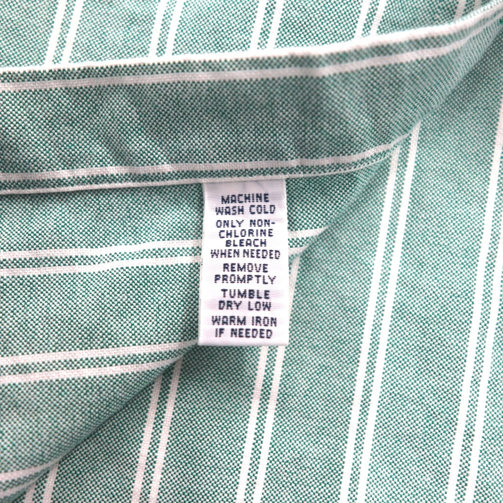 Ralph Lauren Anni '90 Camicia Oxford Button-down XL Verde a Righe Ricamo Pony