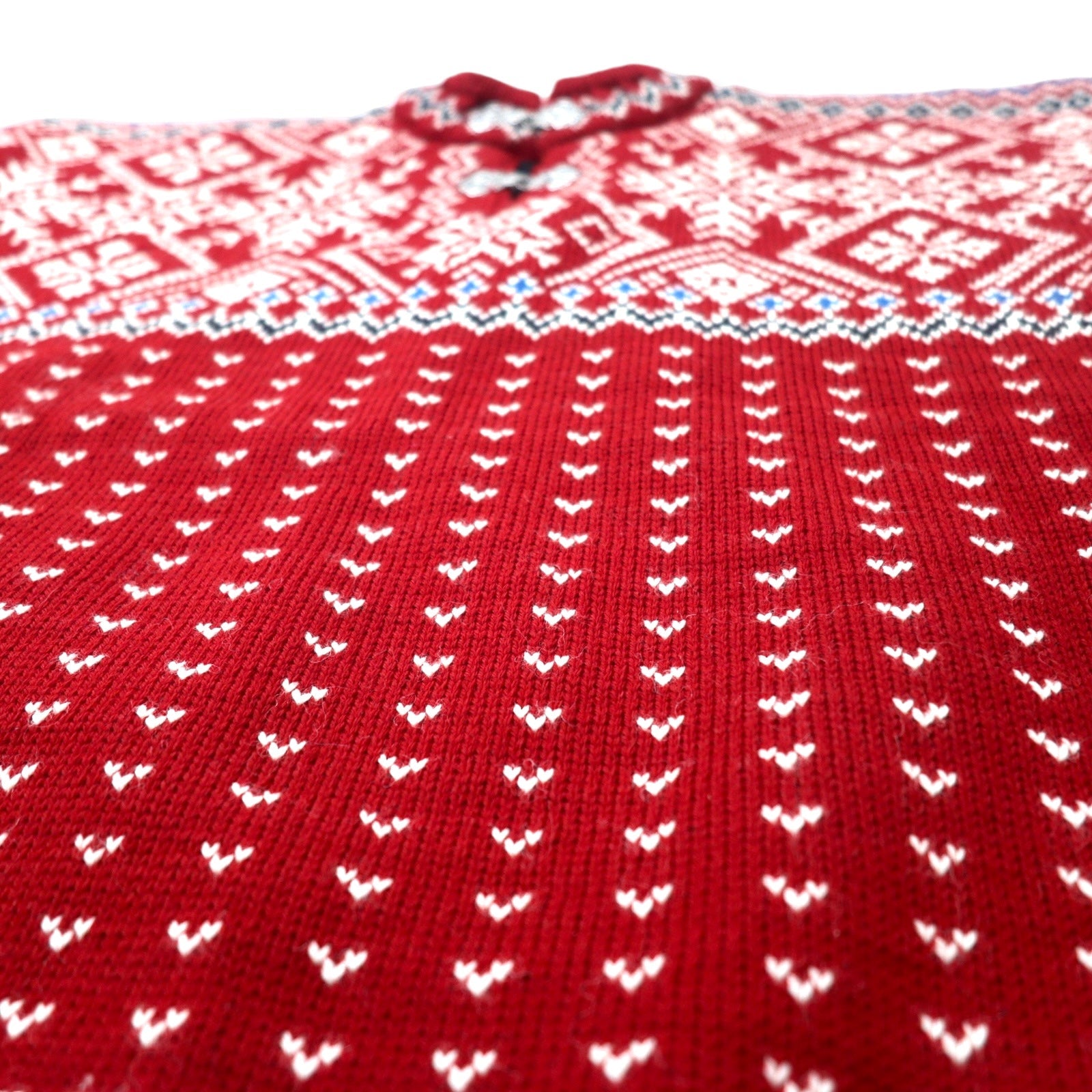 DALE OF NORWAY Maglione in lana tirolese made in Norway, taglia L, rosso, motivo norvegese, oversize DLN9568