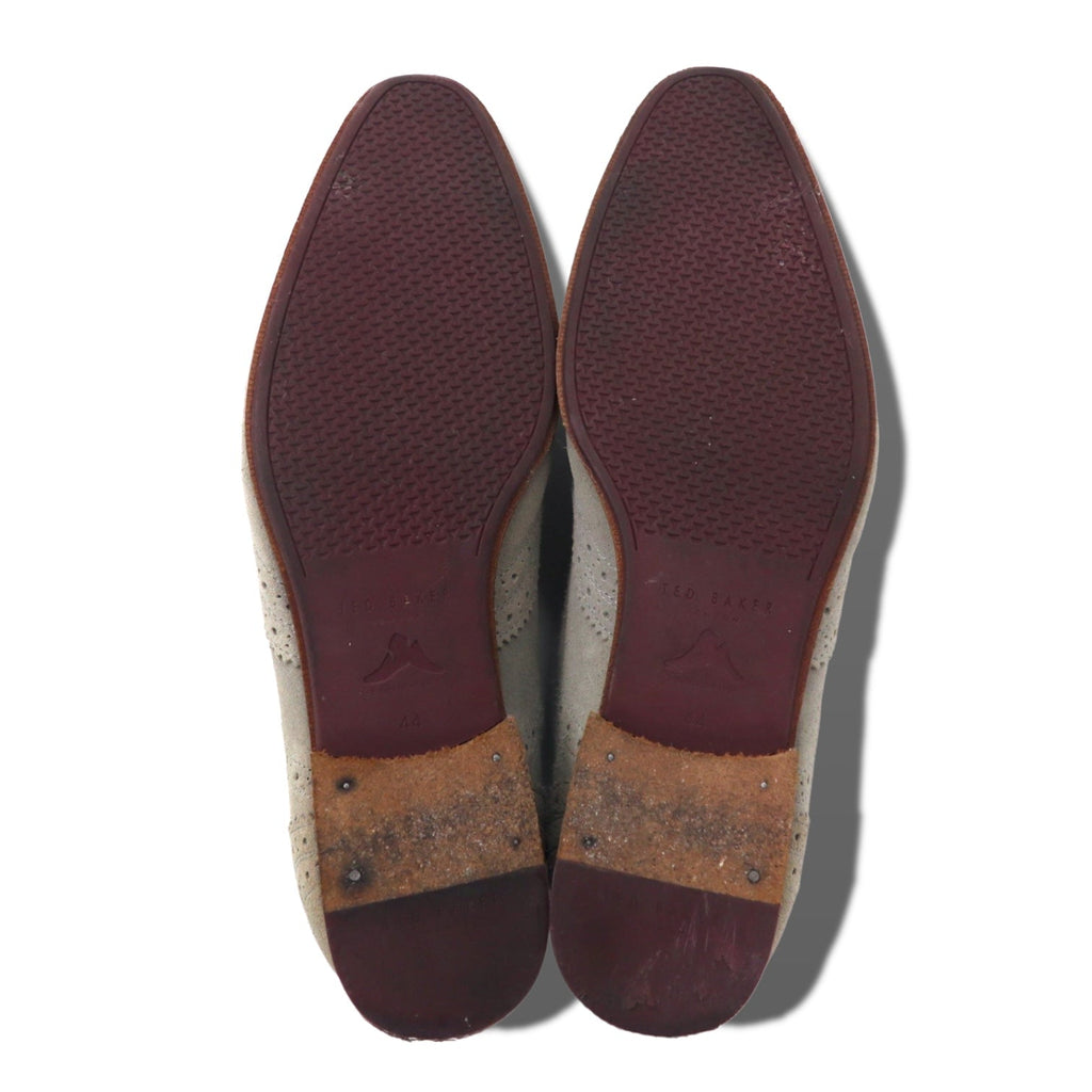 TED BAKER Scarpe eleganti wingtip 27.5cm beige scamosciate in pelle