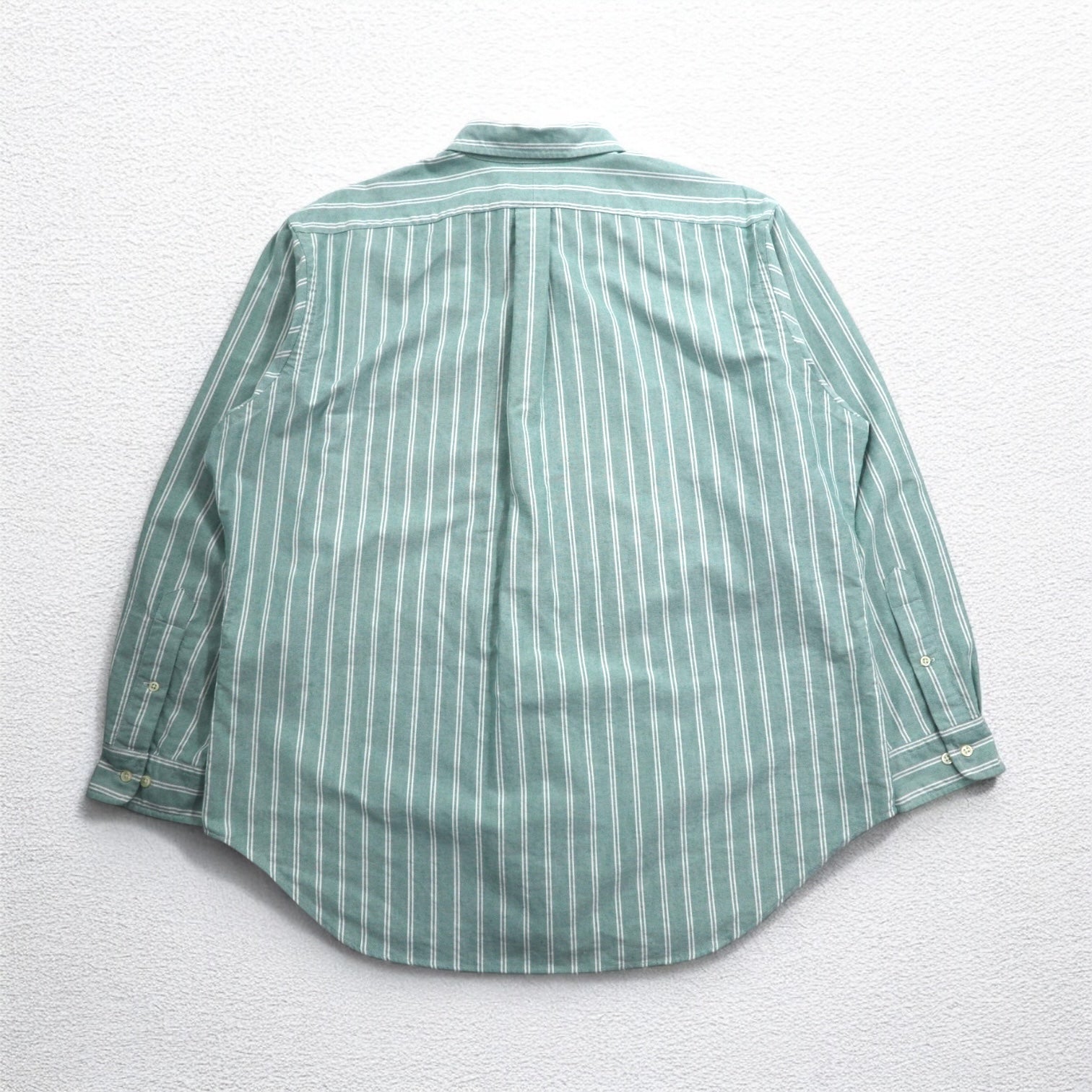 Ralph Lauren Anni '90 Camicia Oxford Button-down XL Verde a Righe Ricamo Pony