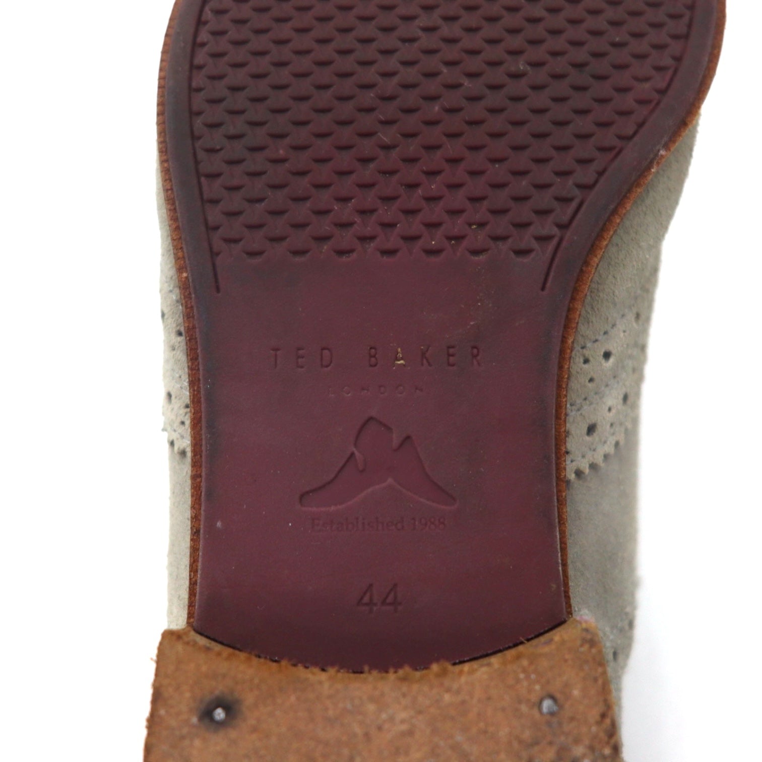 TED BAKER Scarpe eleganti wingtip 27.5cm beige scamosciate in pelle