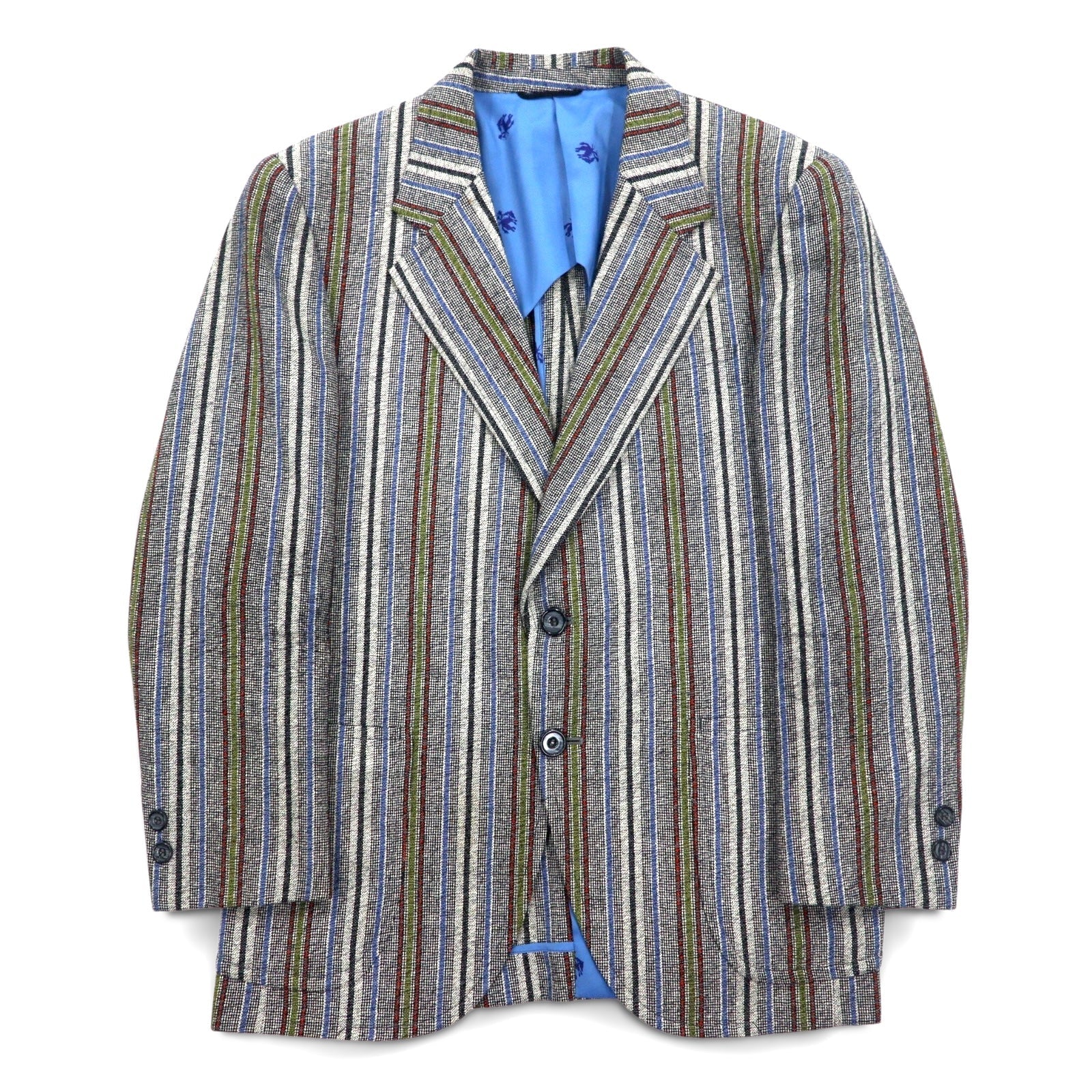 Vintage 80s Blazer Mr. Rough Rider × BROADHEAD & GRAVES 80年代 ジャガード 2B テーラードジャケット M マルチストライプ