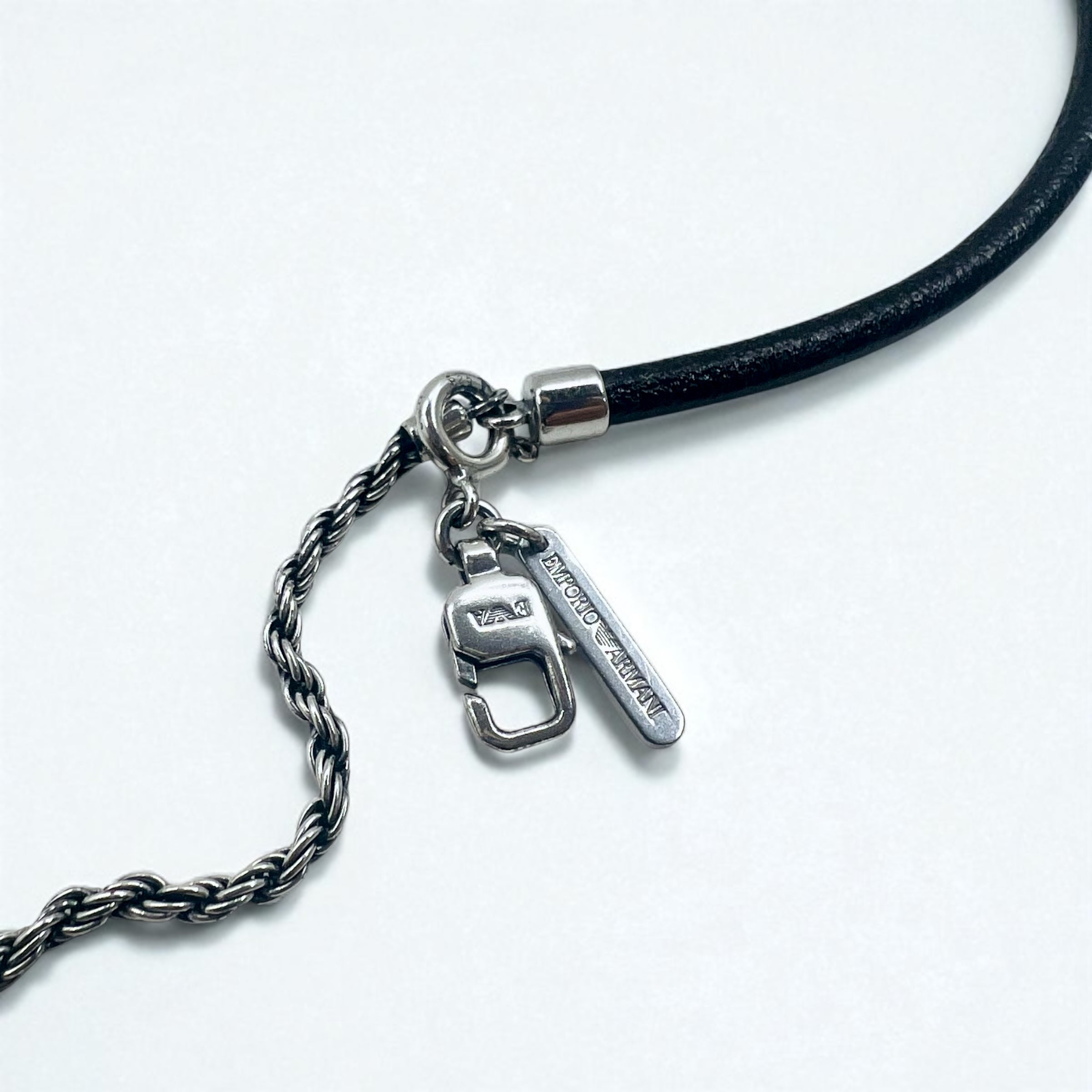 EMPORIO ARMANI 2WAY クロス 十字架 ネックレス シルバー Silver 925 レザー
