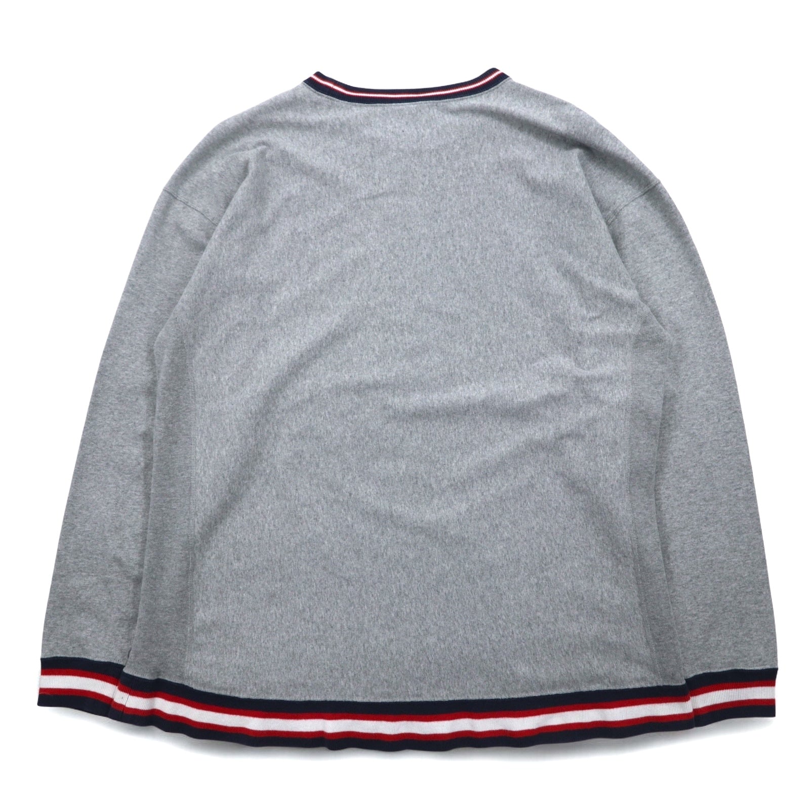 Champion Reverse Weave T-shirt a maniche lunghe con profili a costine, L, grigio, C8-L422