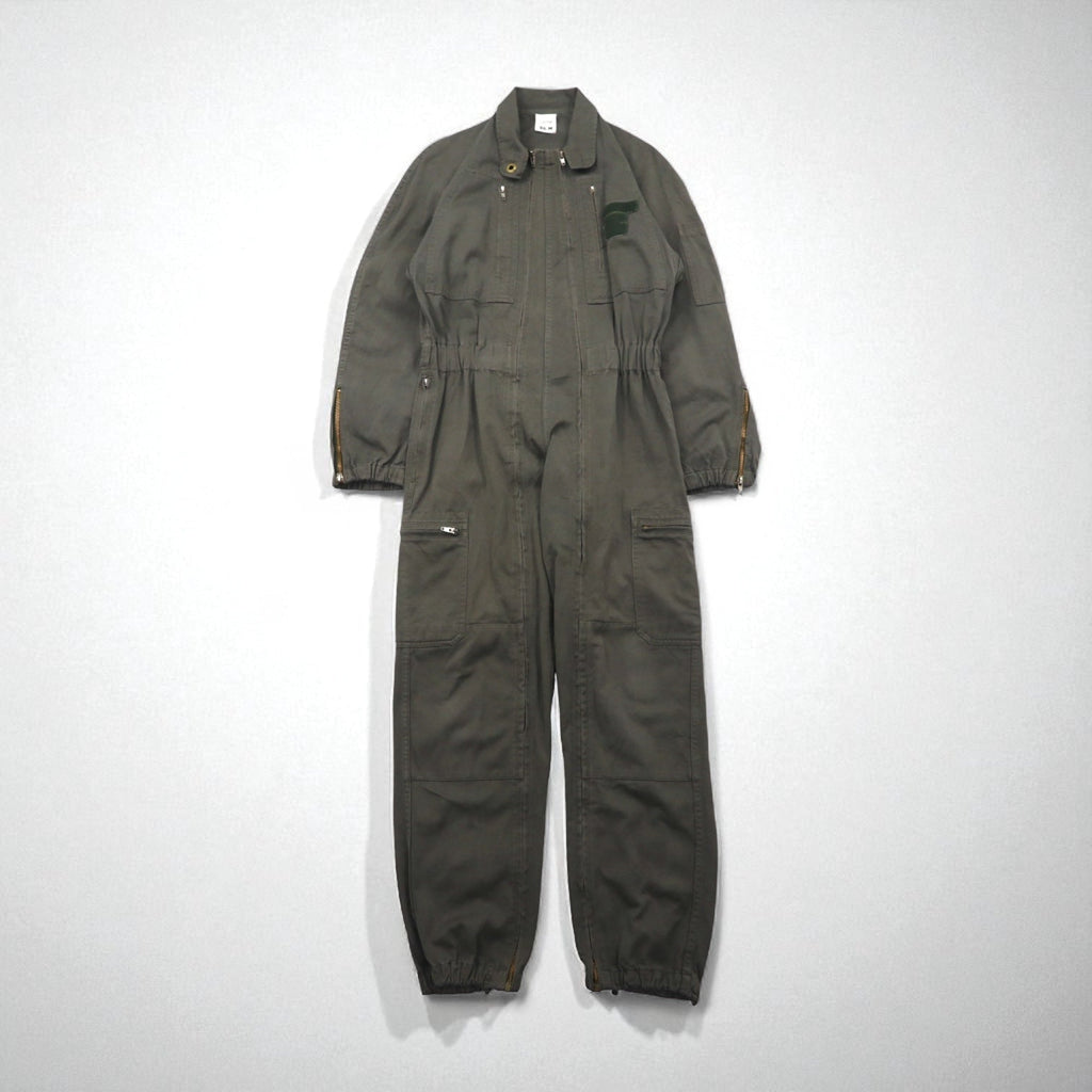 Vintage 80s France Made Jumpsuit J.VEYRIER 80年代 オールインワン つなぎ M カーキ ミリタリー