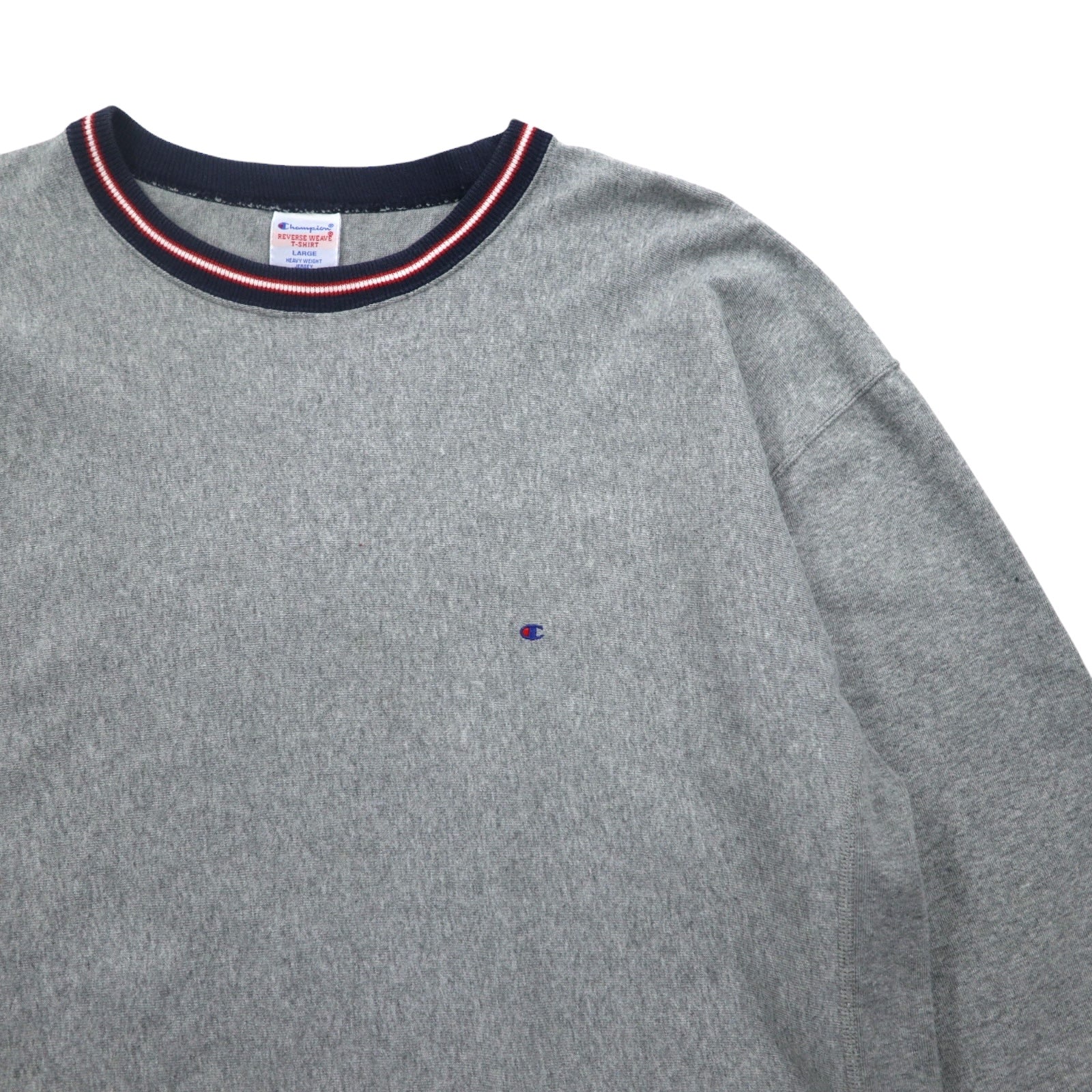 Champion Reverse Weave T-shirt a maniche lunghe con profili a costine, L, grigio, C8-L422