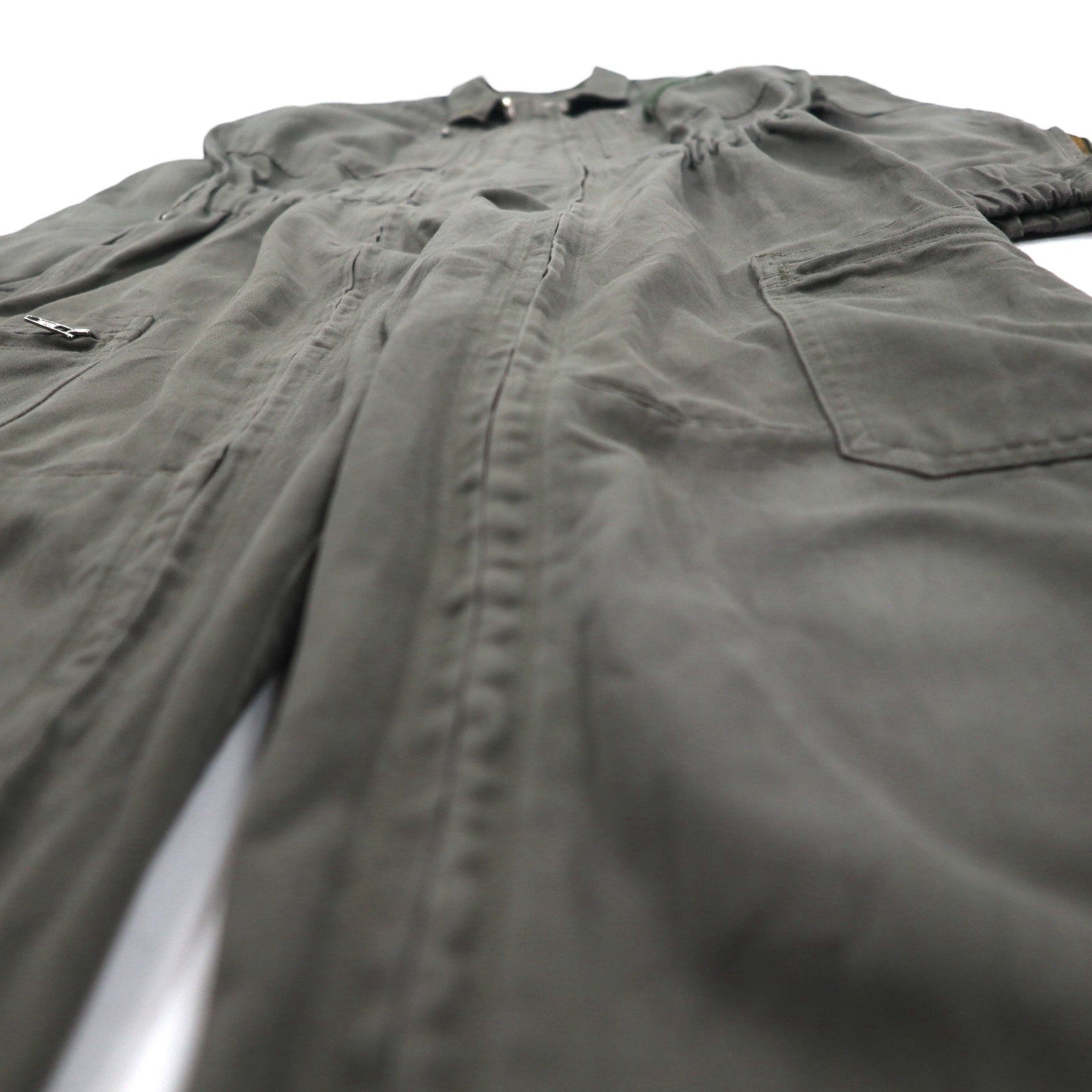Vintage 80s France Made Jumpsuit J.VEYRIER 80年代 オールインワン つなぎ M カーキ ミリタリー