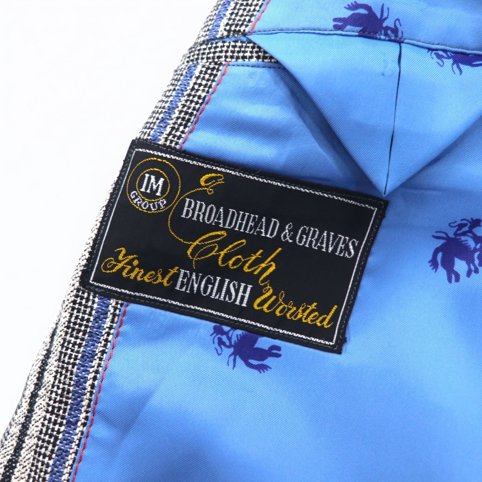 Vintage anni '80 Blazer Mr. Rough Rider × BROADHEAD & GRAVES Giacca doppiopetto in jacquard a 2 bottoni anni '80 M righe multicolore