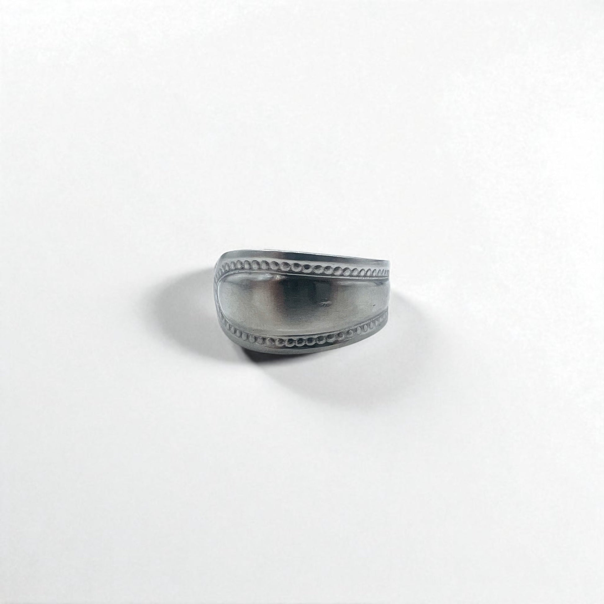 Anello vintage con cucchiaio, taglia 23, in acciaio inossidabile argentato, prodotto in Giappone