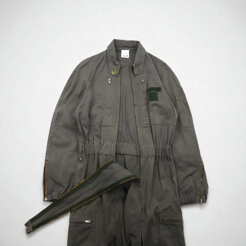 Vintage 80s France Made Jumpsuit J.VEYRIER 80年代 オールインワン つなぎ M カーキ ミリタリー