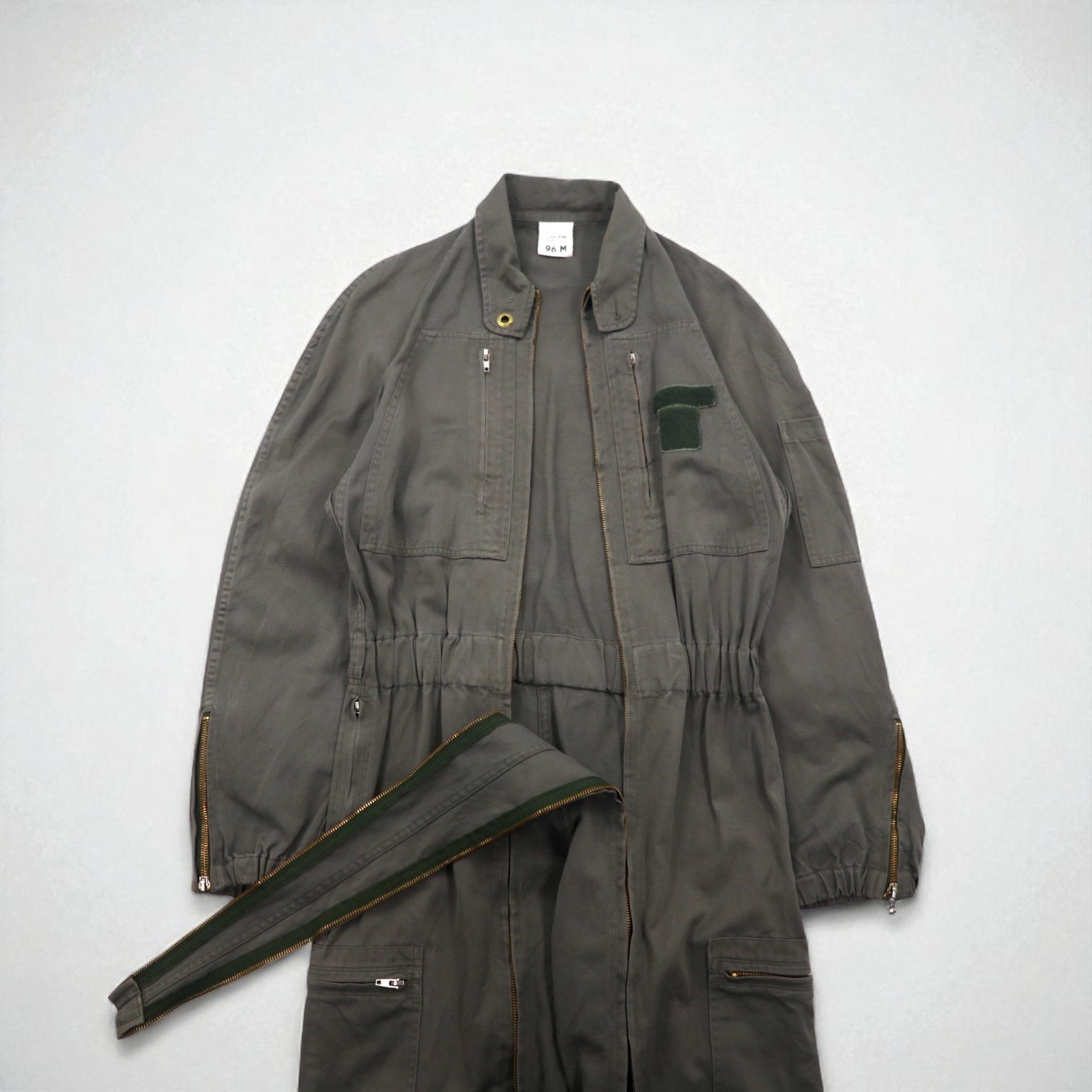 Vintage 80s France Made Jumpsuit J.VEYRIER 80年代 オールインワン つなぎ M カーキ ミリタリー