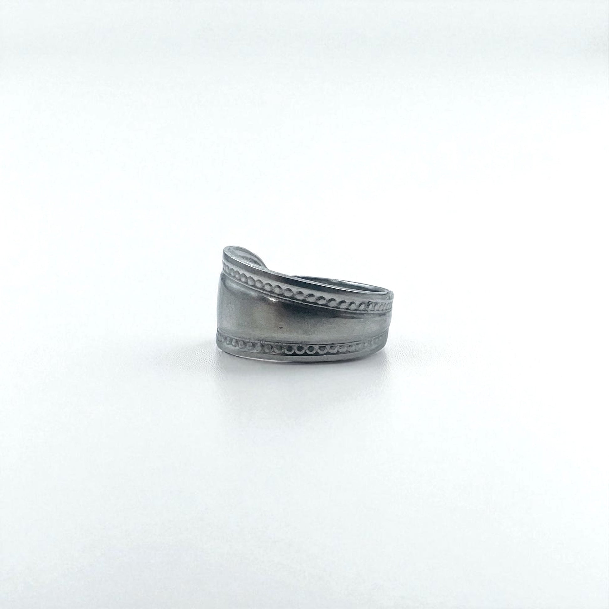 Anello vintage con cucchiaio, taglia 23, in acciaio inossidabile argentato, prodotto in Giappone