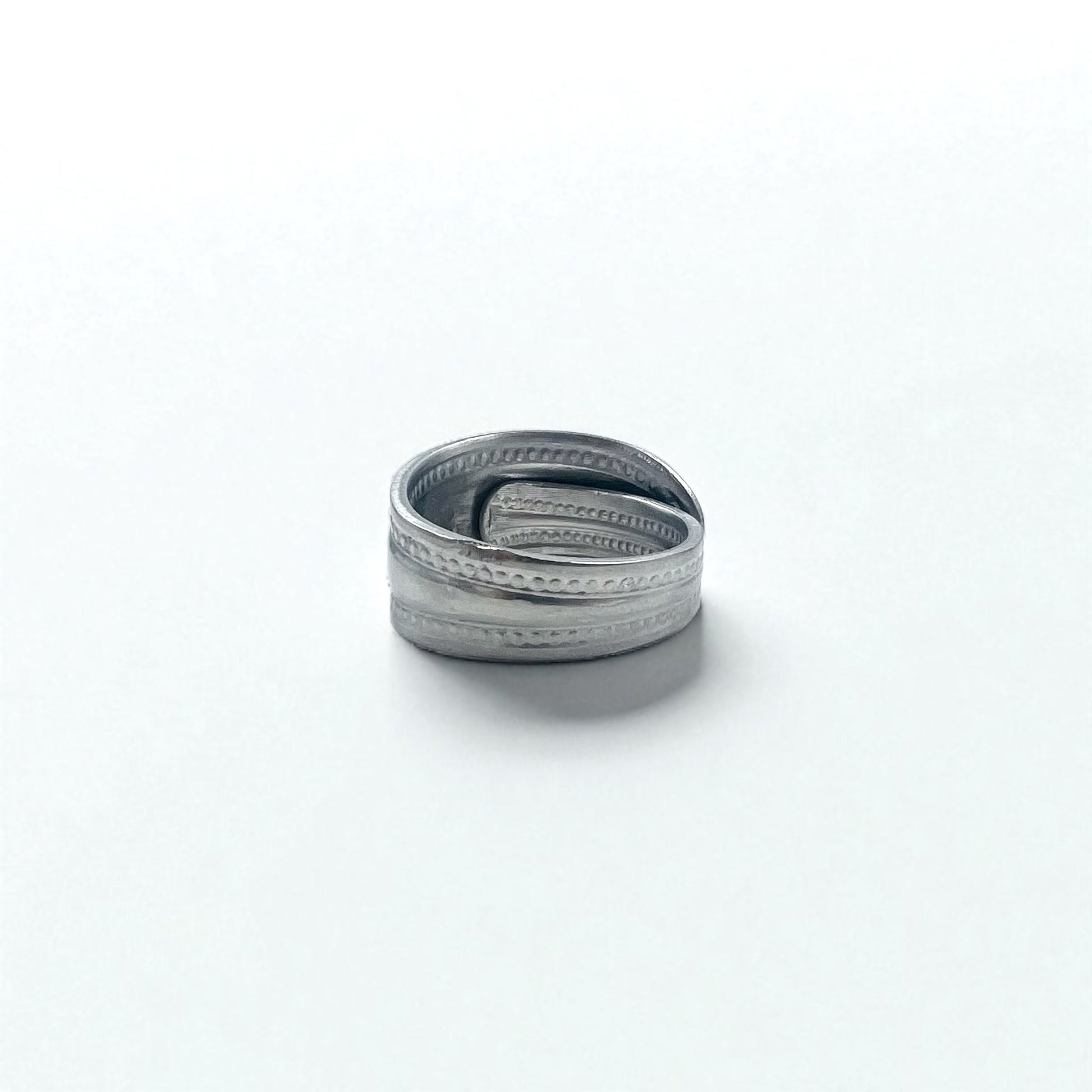 Anello vintage con cucchiaio, taglia 23, in acciaio inossidabile argentato, prodotto in Giappone
