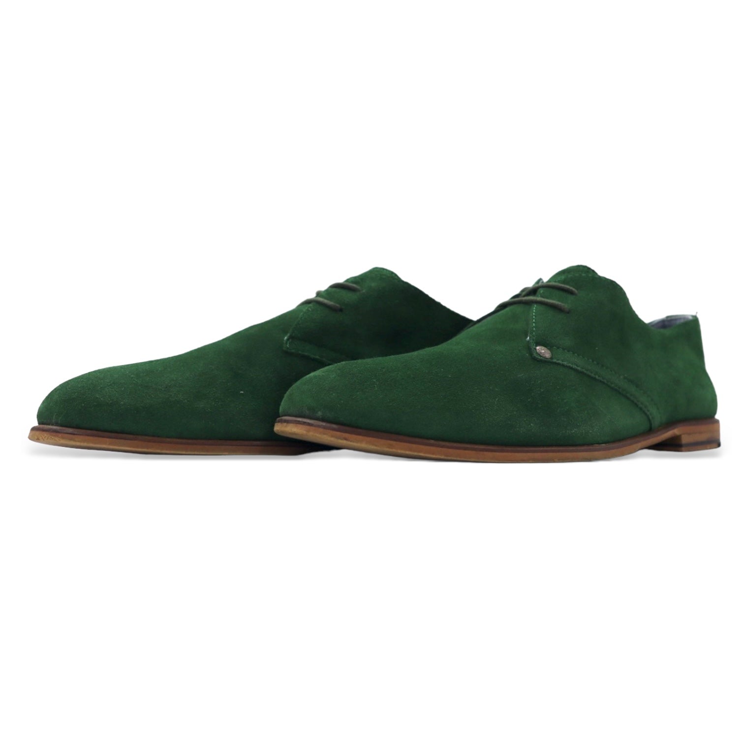 TOMMY HILFIGER Scarpe derby in pelle scamosciata Scarpe eleganti 27,5 cm verdi in pelle punta unita ADAM 2A