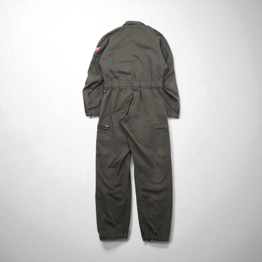 Vintage 80s France Made Jumpsuit J.VEYRIER 80年代 オールインワン つなぎ M カーキ ミリタリー