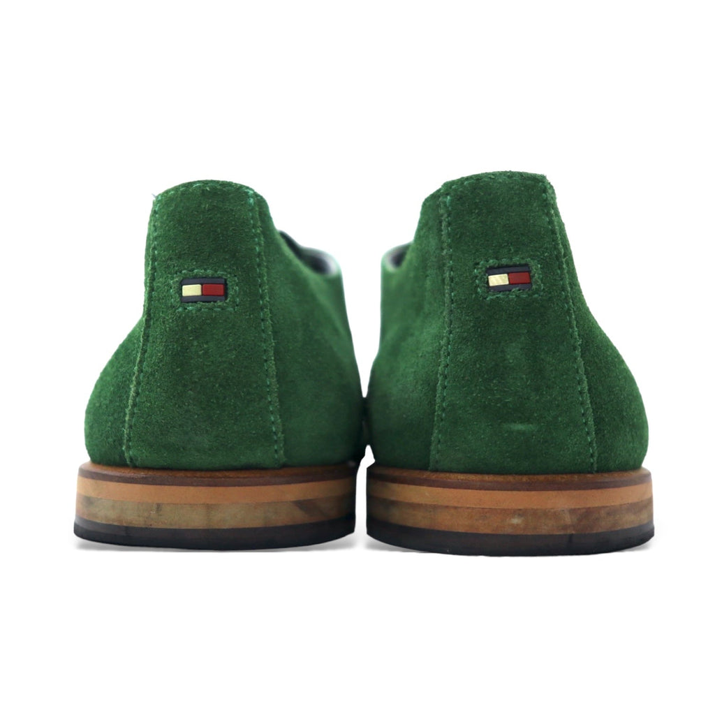 TOMMY HILFIGER スエード ダービーシューズ ドレスシューズ 27.5cm グリーン レザー プレーントゥ ADAM 2A