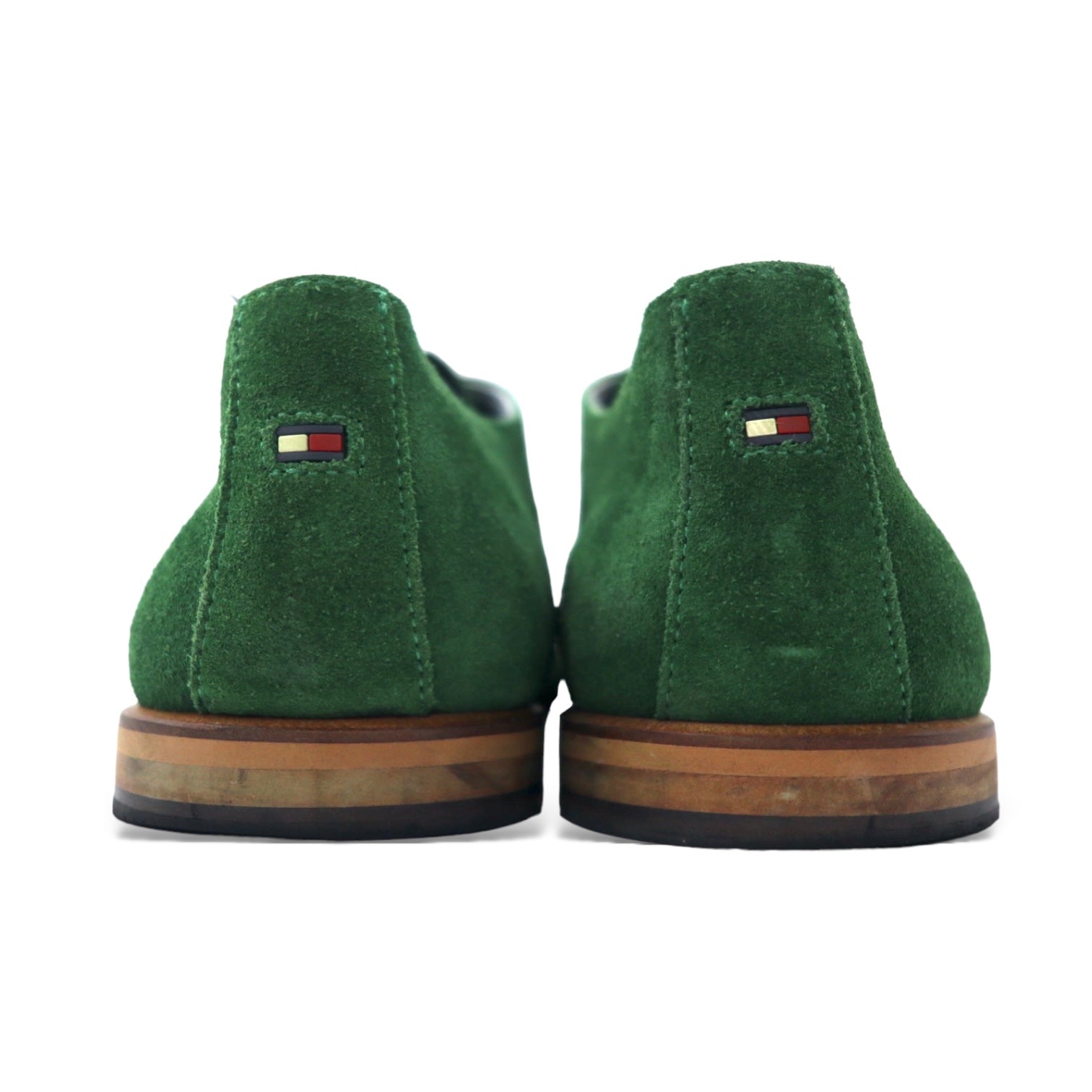 TOMMY HILFIGER Scarpe derby in pelle scamosciata Scarpe eleganti 27,5 cm verdi in pelle punta unita ADAM 2A