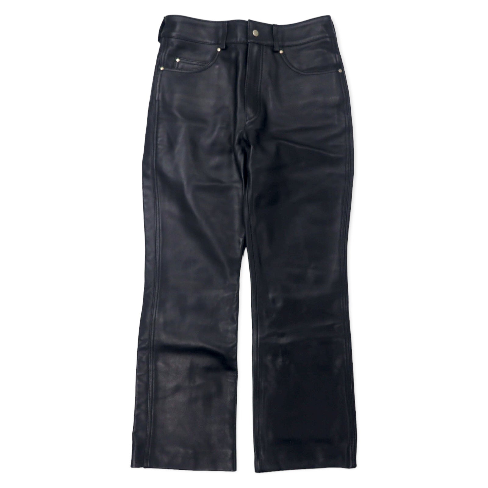 HARLEY DAVIDSON Pantaloni in pelle 31 neri, pelle bovina, patta con cerniera 98146BC