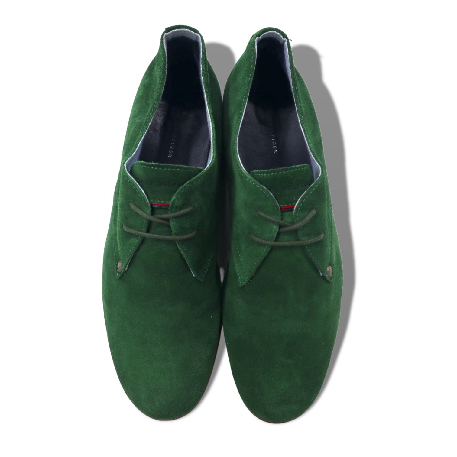 TOMMY HILFIGER Scarpe derby in pelle scamosciata Scarpe eleganti 27,5 cm verdi in pelle punta unita ADAM 2A