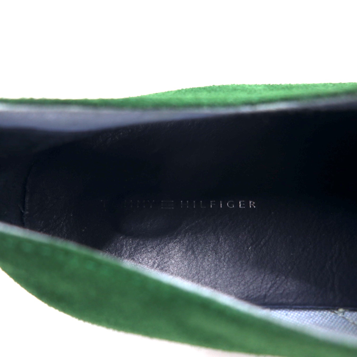 TOMMY HILFIGER Scarpe derby in pelle scamosciata Scarpe eleganti 27,5 cm verdi in pelle punta unita ADAM 2A