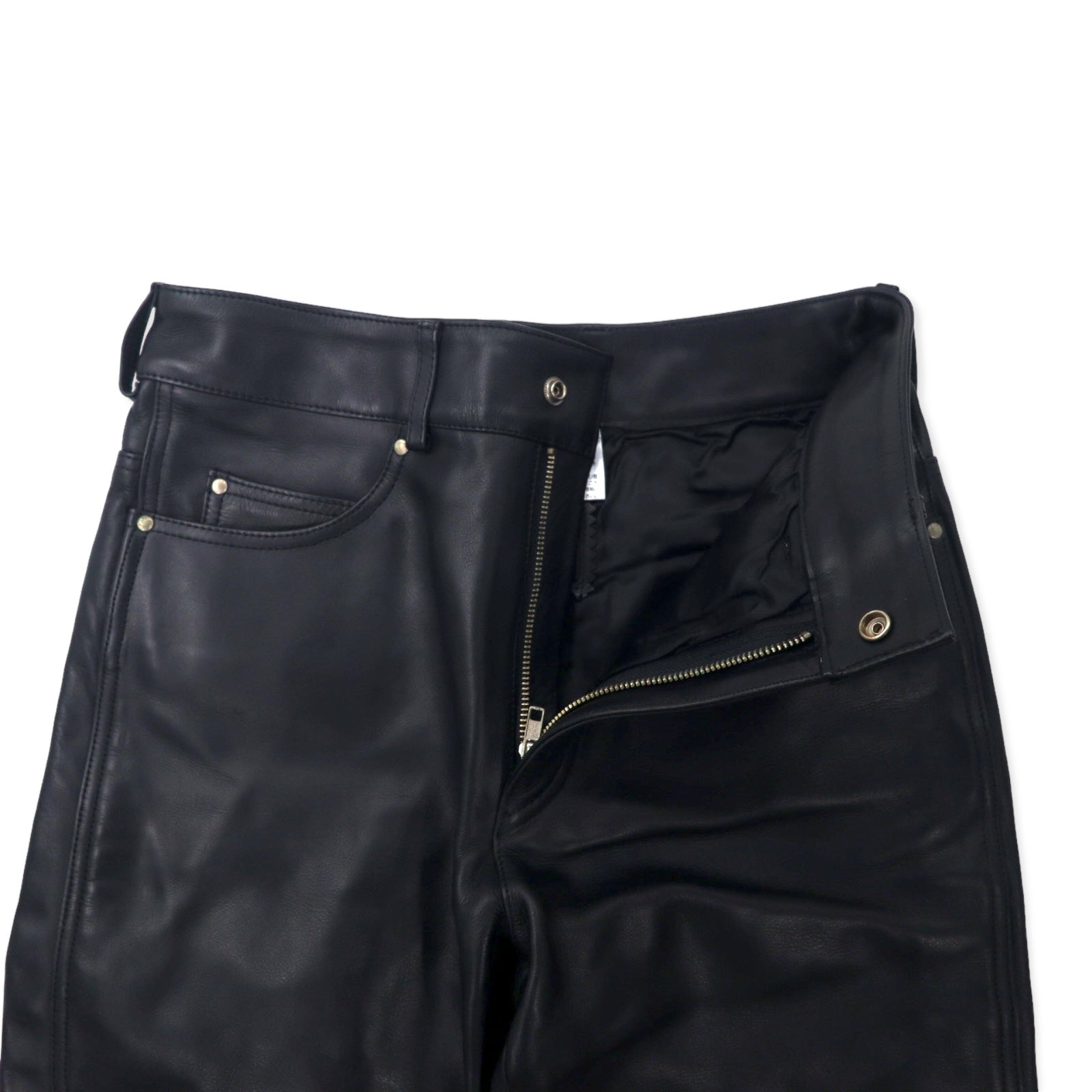 HARLEY DAVIDSON Pantaloni in pelle 31 neri, pelle bovina, patta con cerniera 98146BC