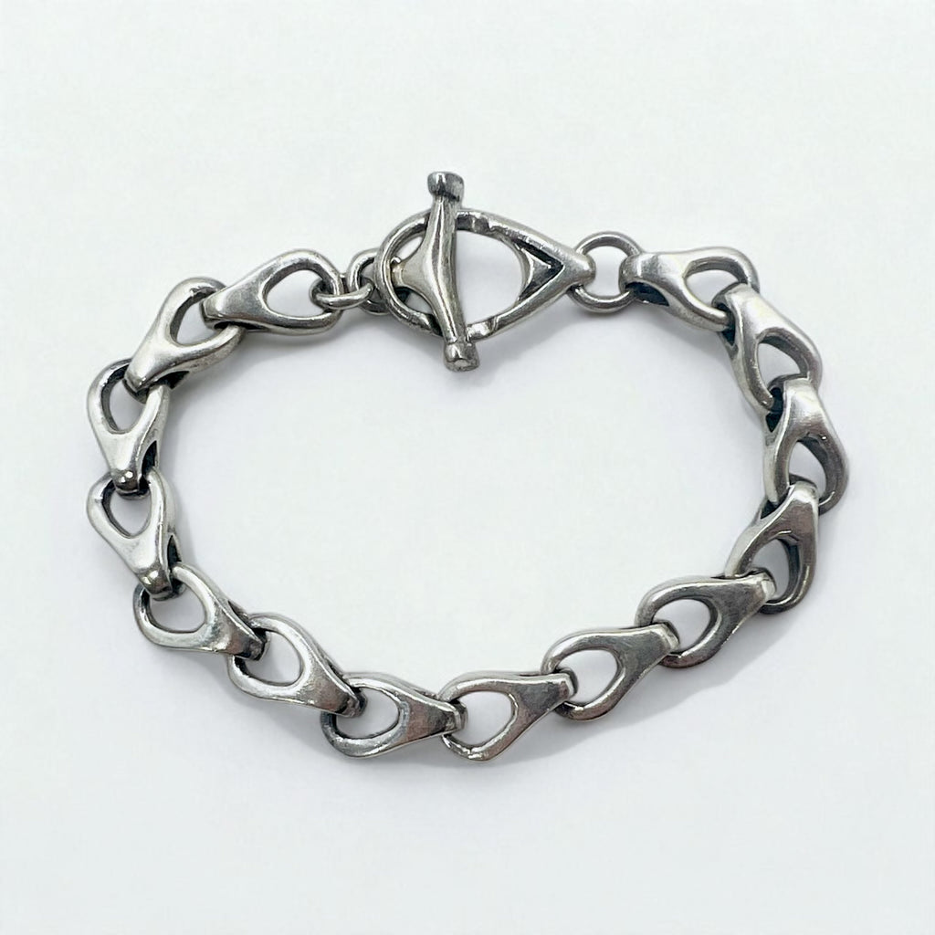 Vintage Silver Chain Bracelet ヴィンテージ シルバー ボリューム チェーン トグル ブレスレット 925