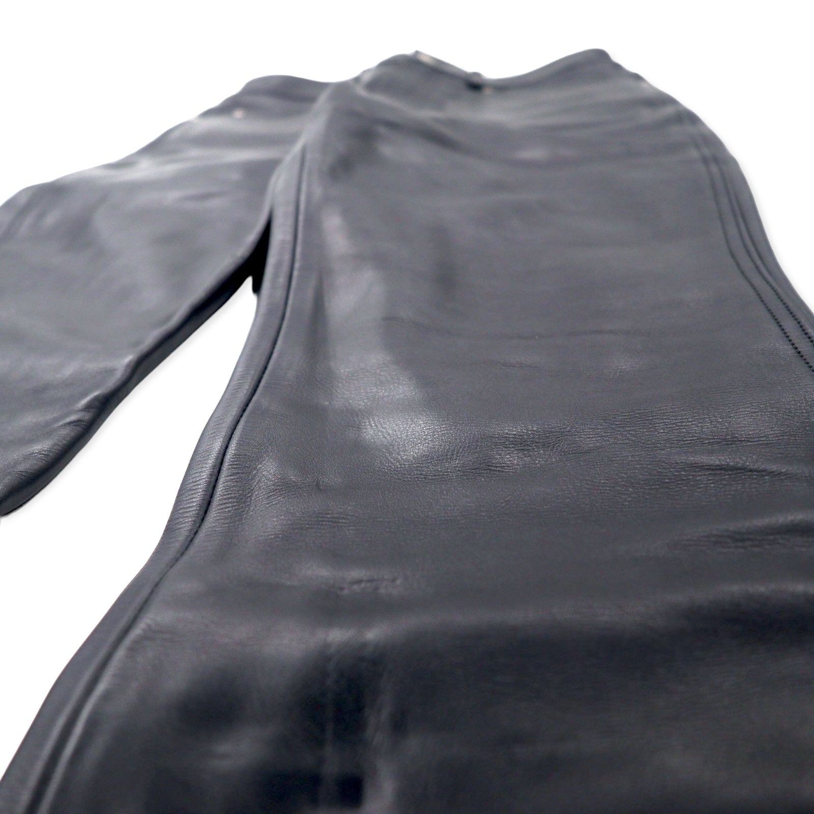 HARLEY DAVIDSON Pantaloni in pelle 31 neri, pelle bovina, patta con cerniera 98146BC