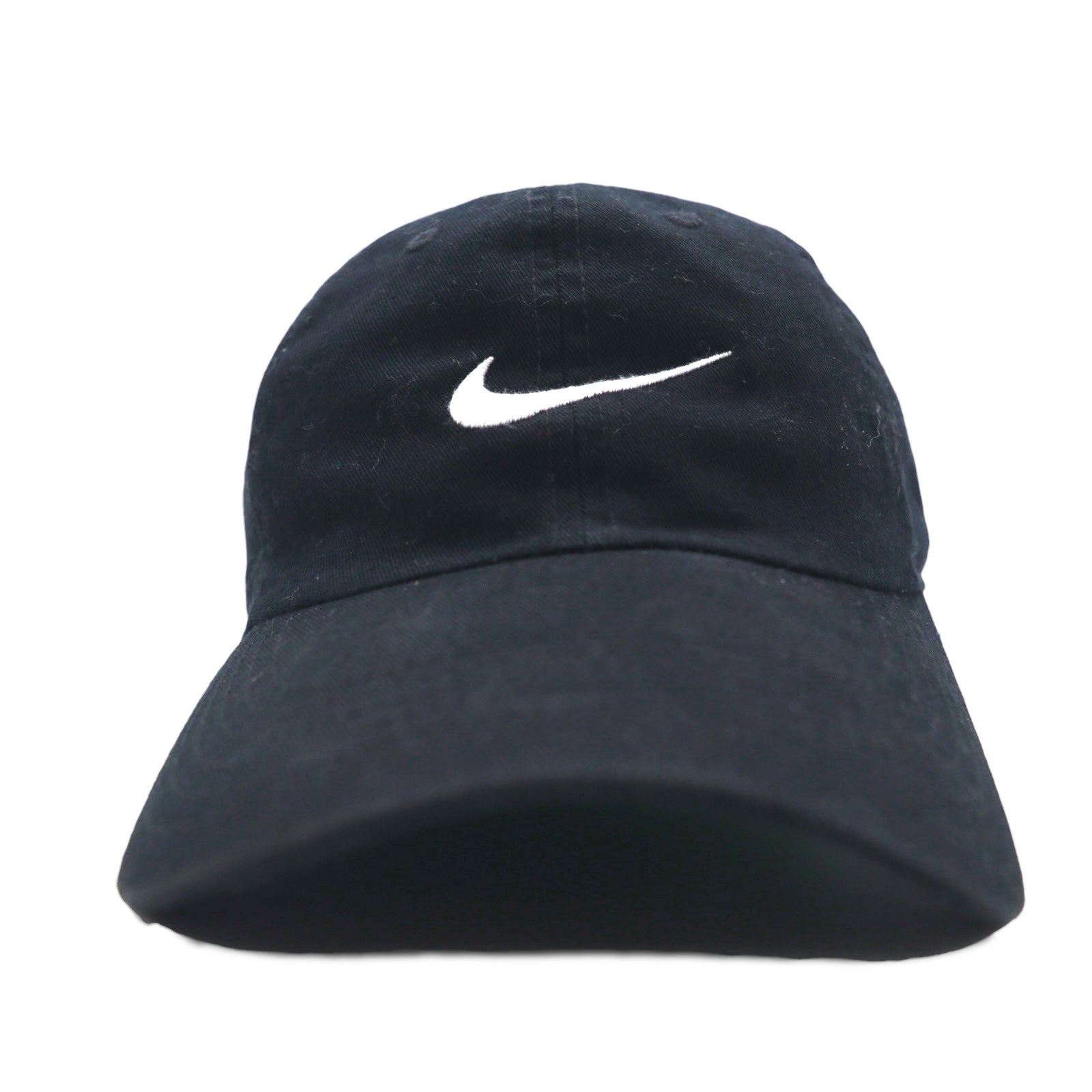 NIKE Cappellino da baseball con logo Swoosh ricamato, taglia unica, nero, cotone