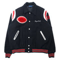 Gem SPORTSWEAR USA 90s Giacca college XXL Nera Lana Fodera trapuntata Toppe Oversize