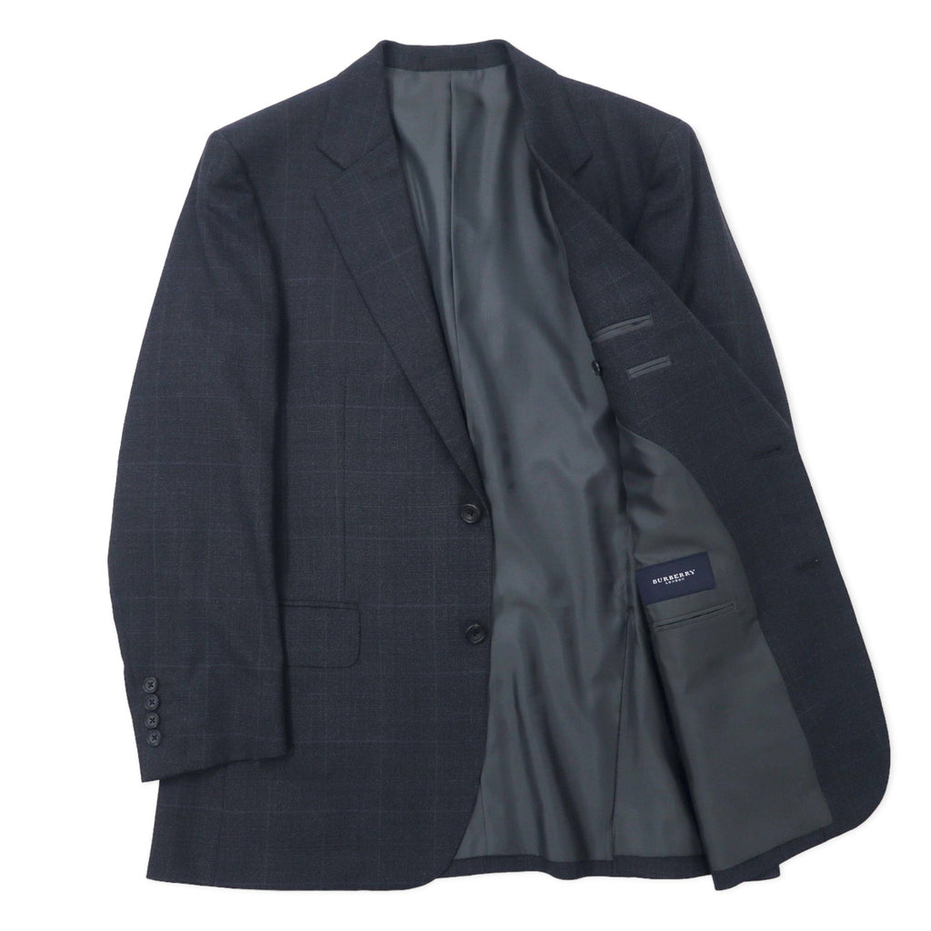 Completo BURBERRY 2 bottoni, taglia 98-88-175 AB6, in lana con motivo a quadri grigi, Prodotto in Giappone.