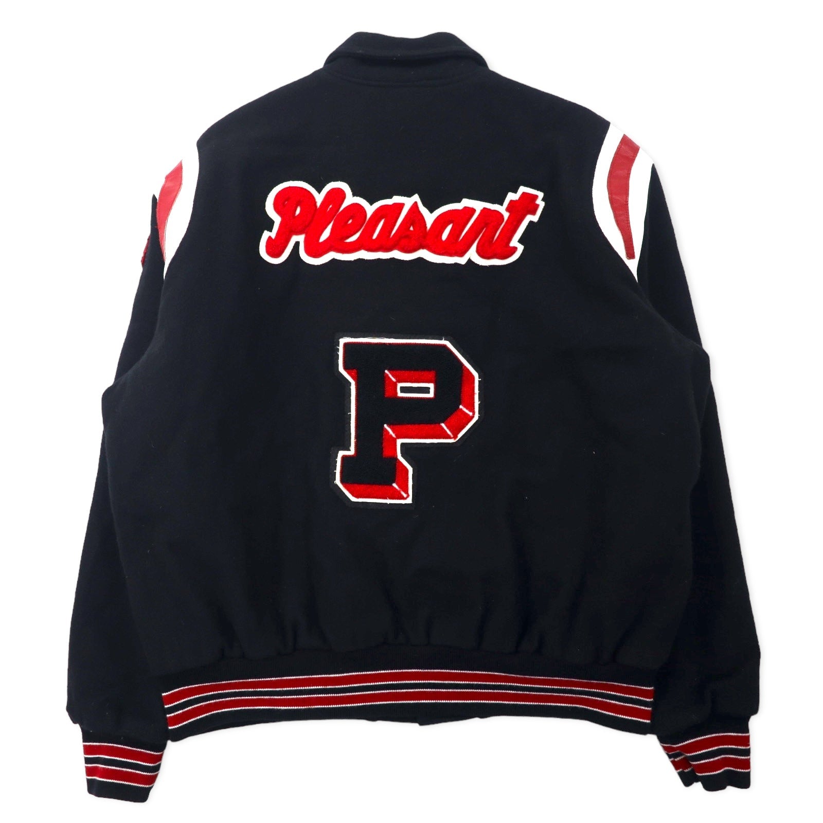 Gem SPORTSWEAR USA 90s Giacca college XXL Nera Lana Fodera trapuntata Toppe Oversize
