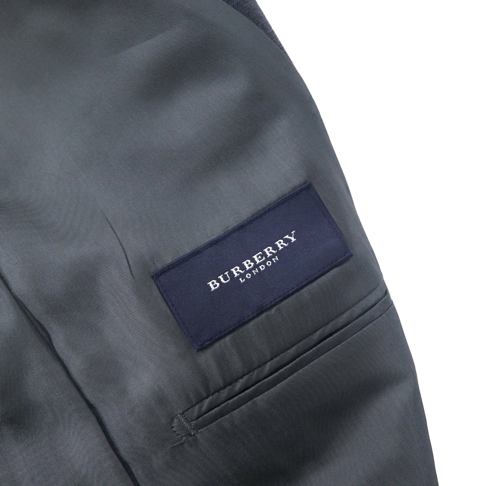Completo BURBERRY 2 bottoni, taglia 98-88-175 AB6, in lana con motivo a quadri grigi, Prodotto in Giappone.