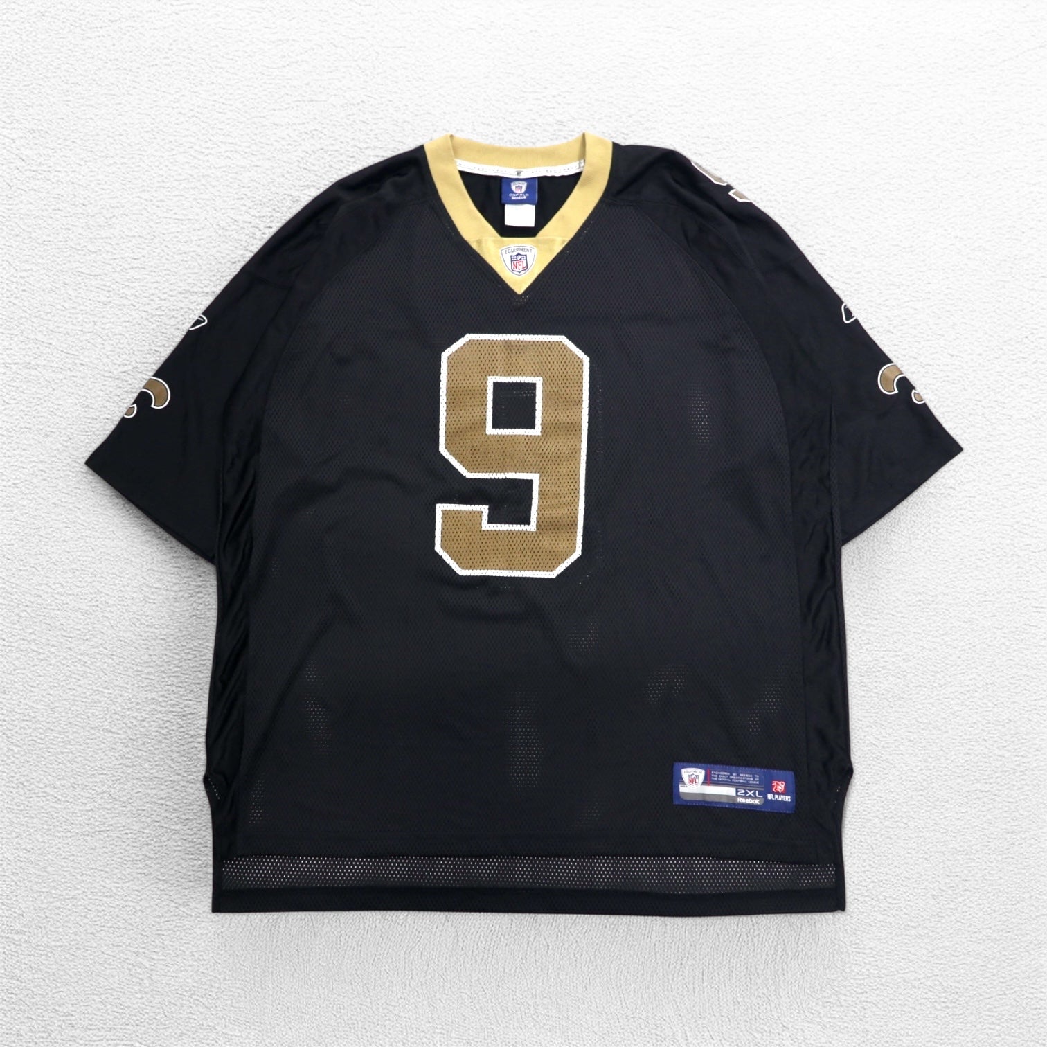Maglia da gioco Reebok in mesh NFL EQUIPMENT 2XL Nera Nylon Numerata