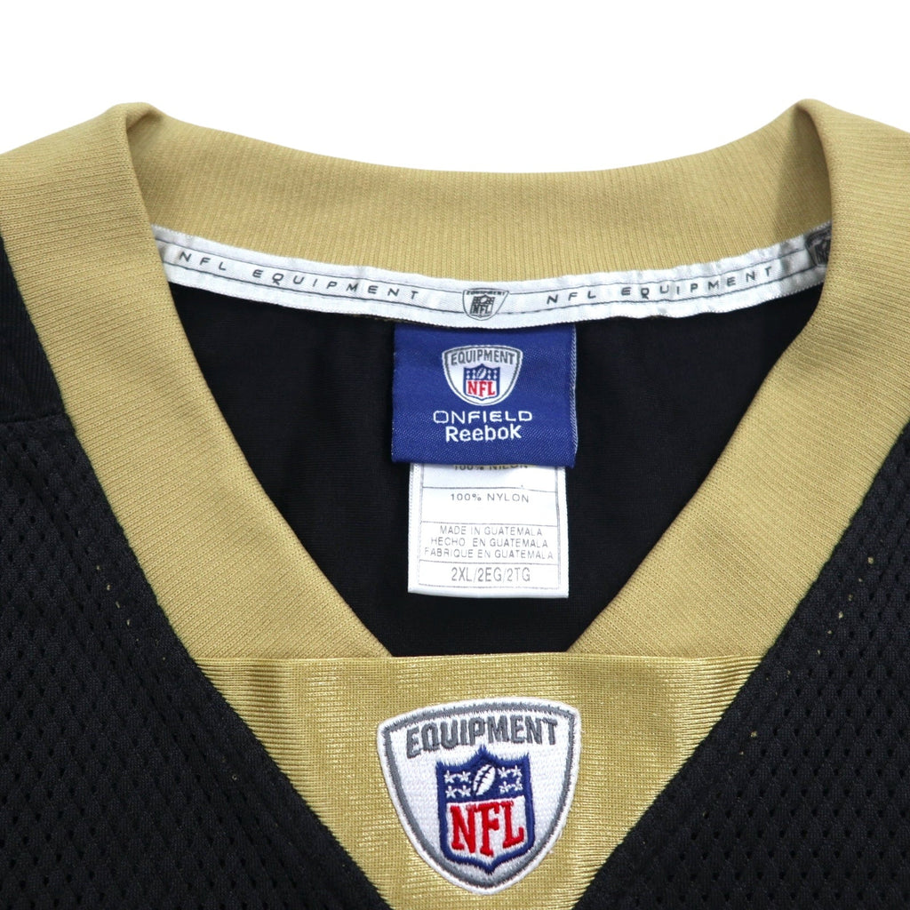 Maglia da gioco Reebok in mesh NFL EQUIPMENT 2XL Nera Nylon Numerata