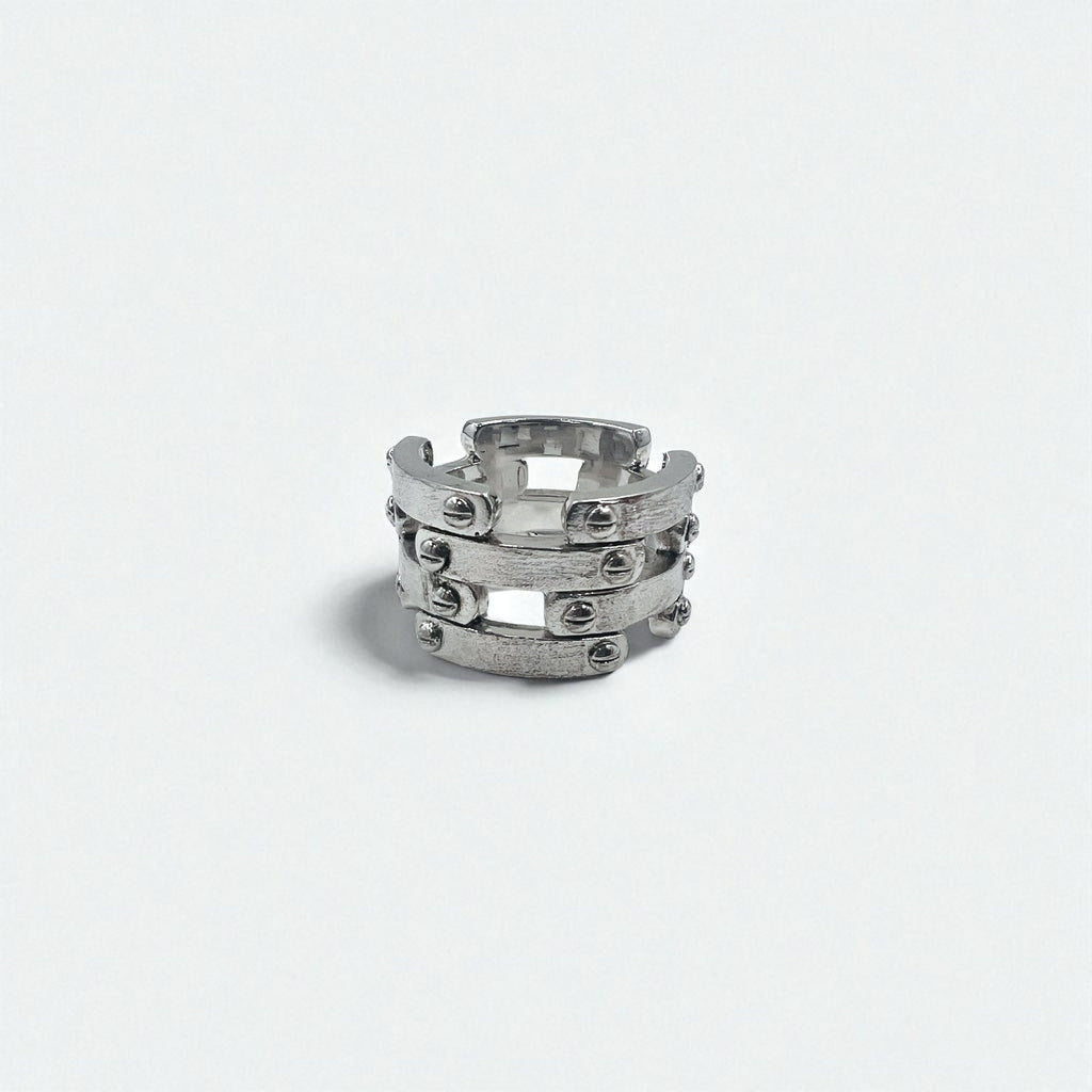 Anello vintage in argento, stile Steampunk, misura 14, in argento 925, Rock