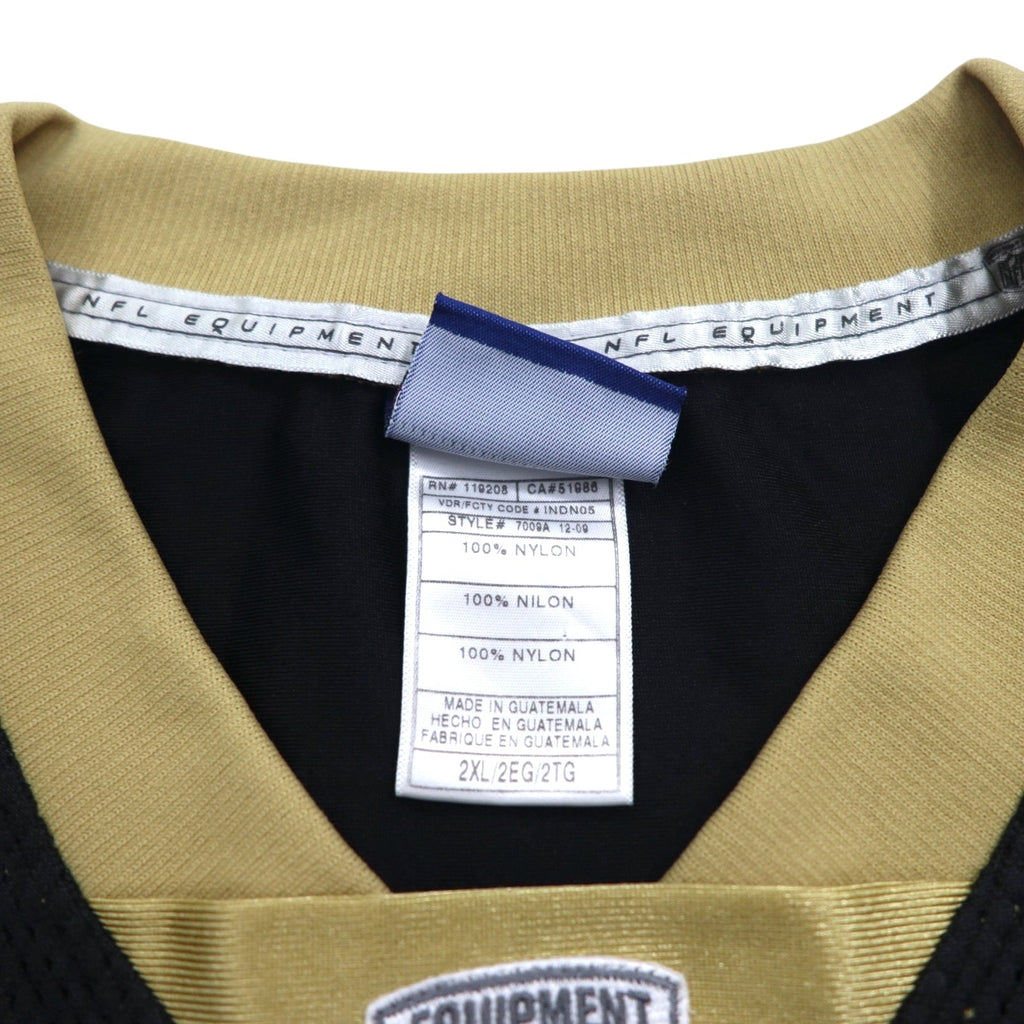 Maglia da gioco Reebok in mesh NFL EQUIPMENT 2XL Nera Nylon Numerata