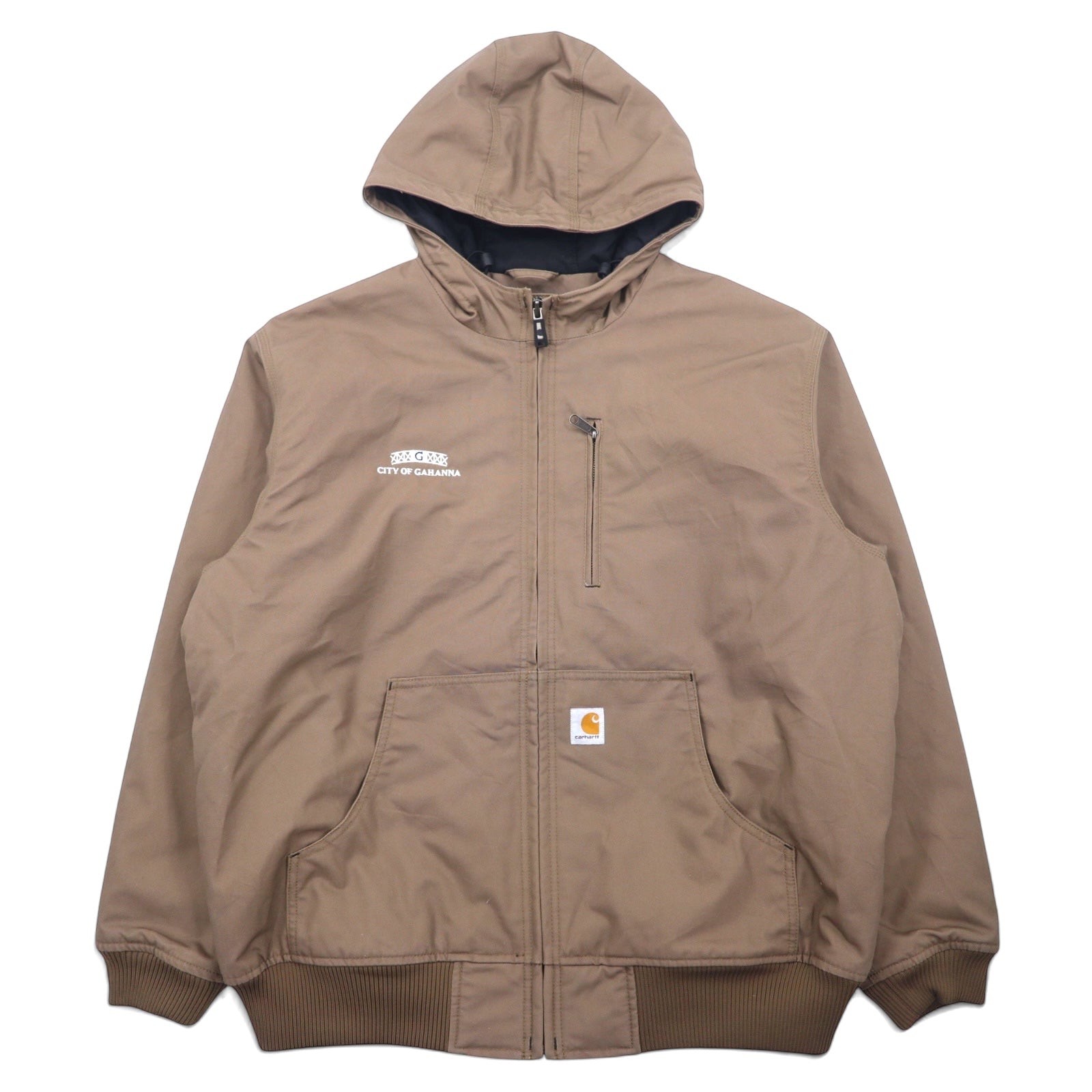 Carhartt Active Jacket, giacca con cappuccio, XL, beige, cotone, Thinsulate, imbottita, Jefferson Quick Duck Rain Defender Active Jacket, impermeabile, 101493