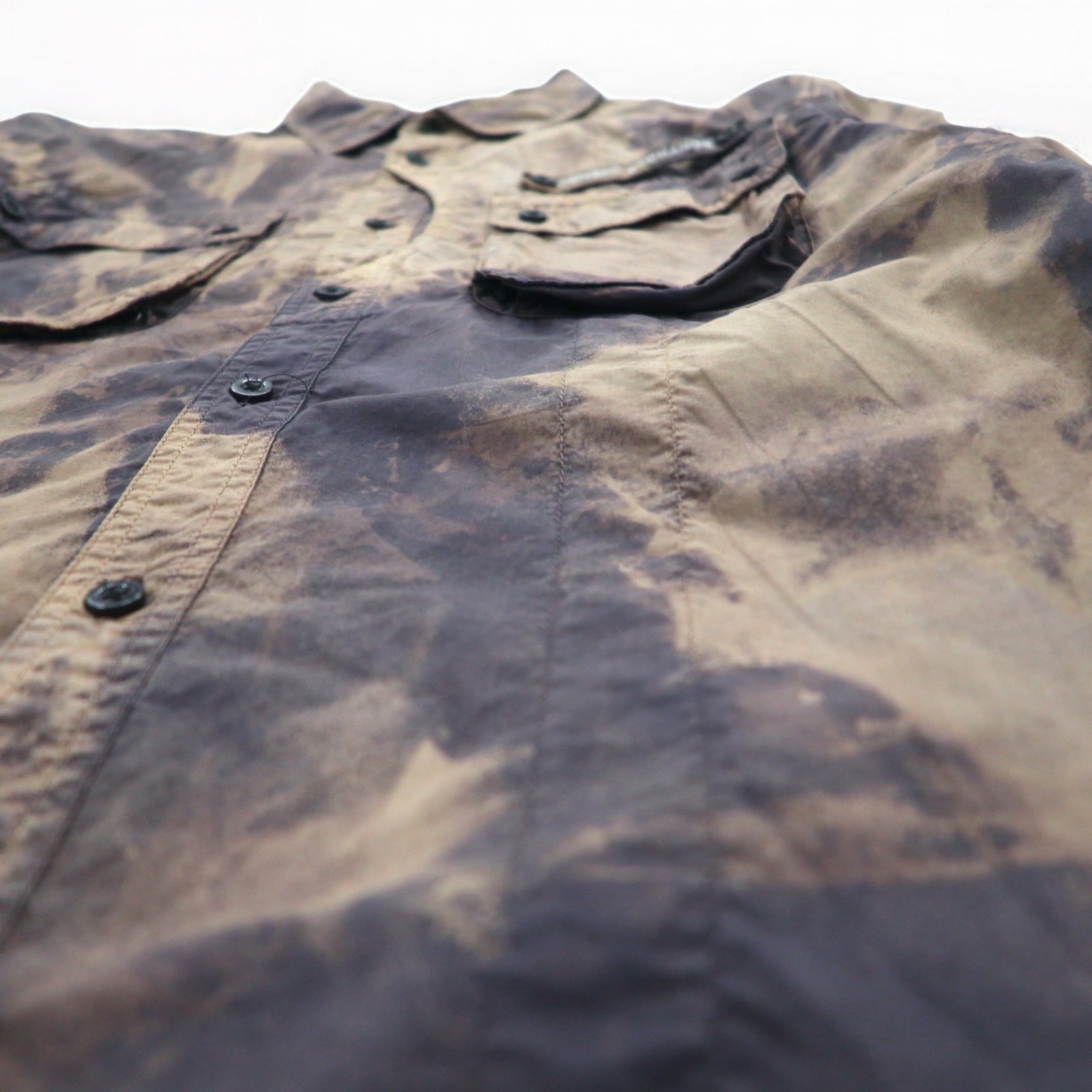 A|X ARMANI EXCHANGE Camicia utility délavé tie-dye M Grigio Militare con tasche a patta