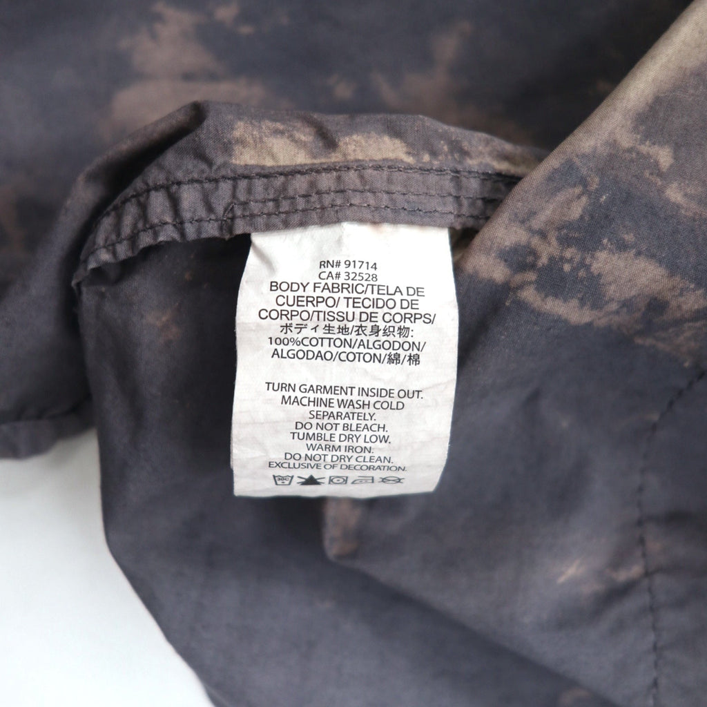 A|X ARMANI EXCHANGE タイダイ ブリーチ加工 ユーティリティシャツ M グレー ミリタリー フラップポケット