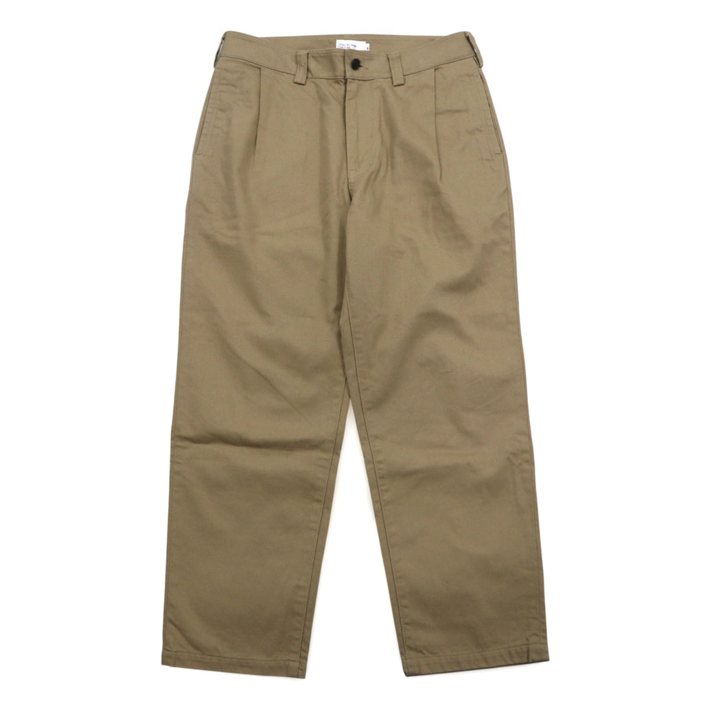 STILL BY HAND Pantaloni in twill di cotone felpato con pinces Chino S Beige PT0194 Fabbricati in Giappone